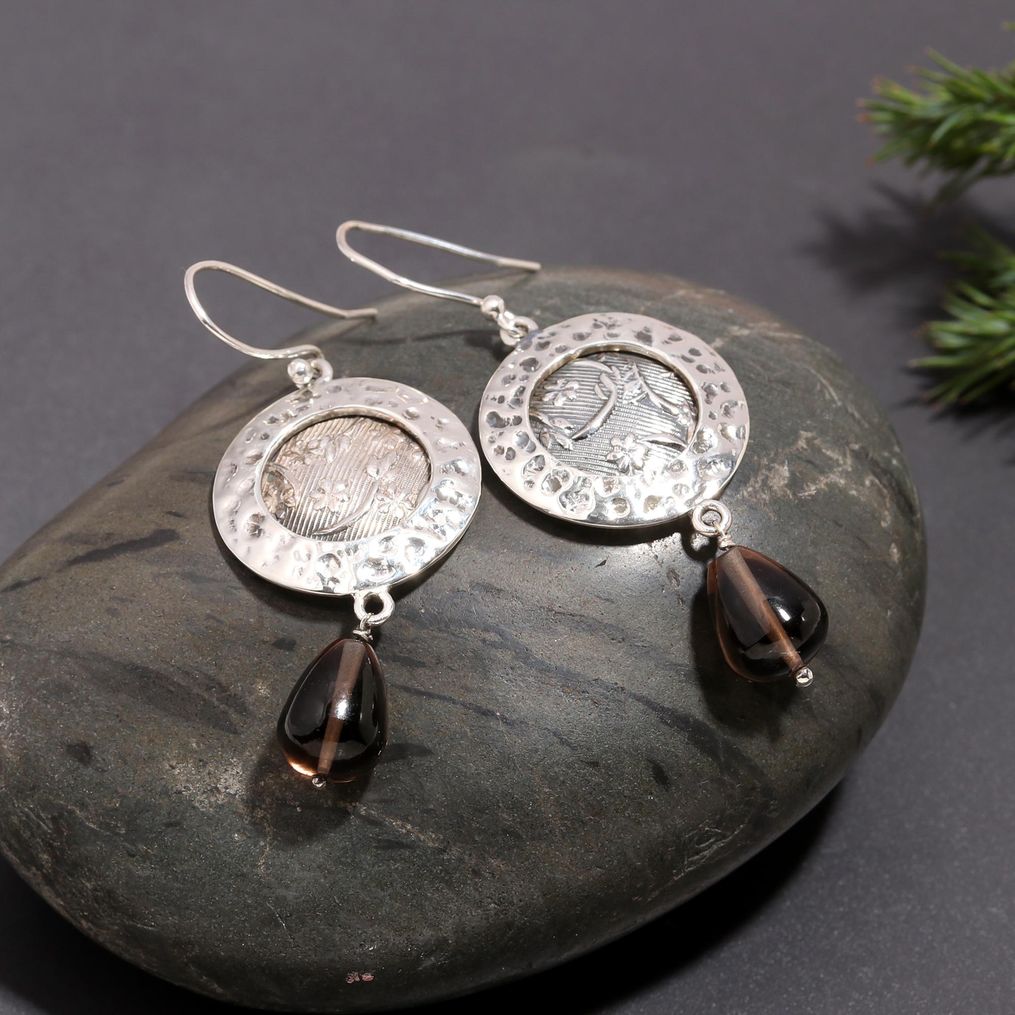 925 Silver Ancient Coin Dangle Earrings