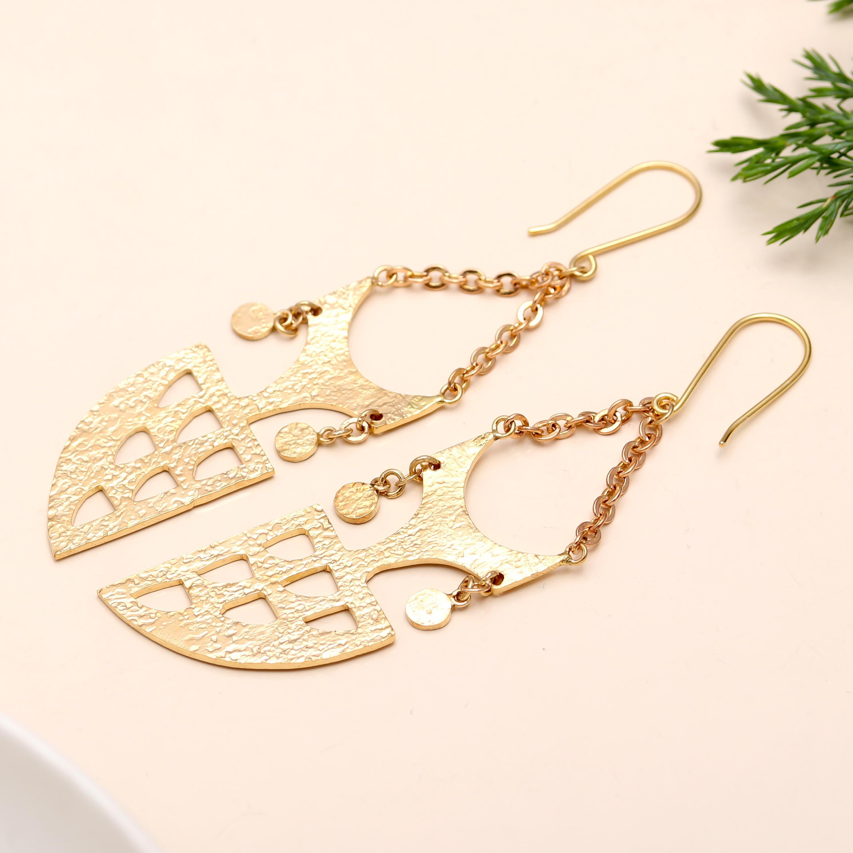 925 Silver Textured Dangle Earrings