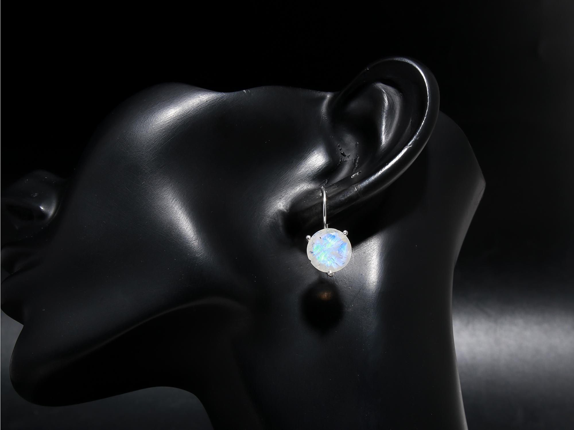 925 Silver Moonstone Dangle Earrings