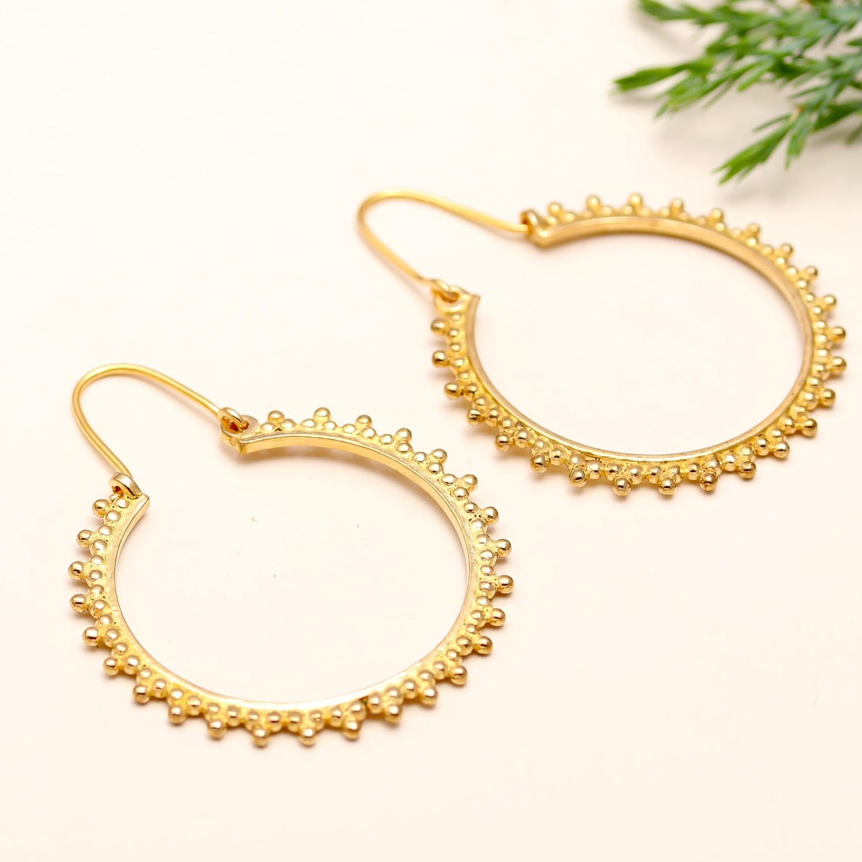 The Golden Halo: Granulated Beaded Hoop Earrings