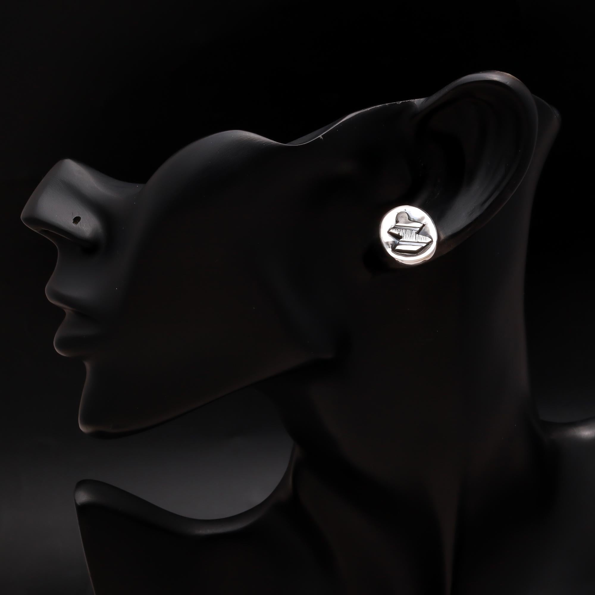 925 Silver Textured Oval Stud Earrings