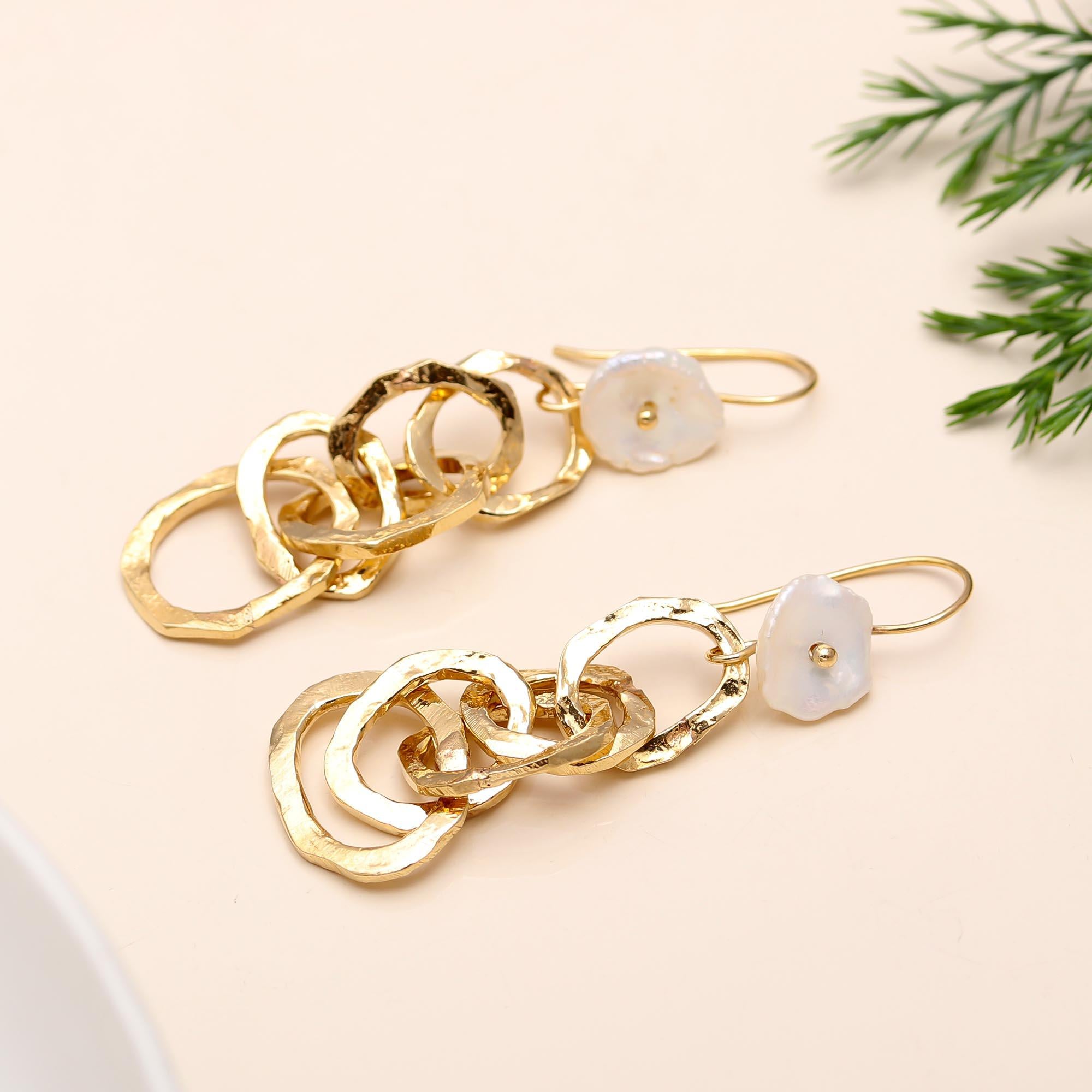 925 Silver Baroque Pearl Dangle Earrings