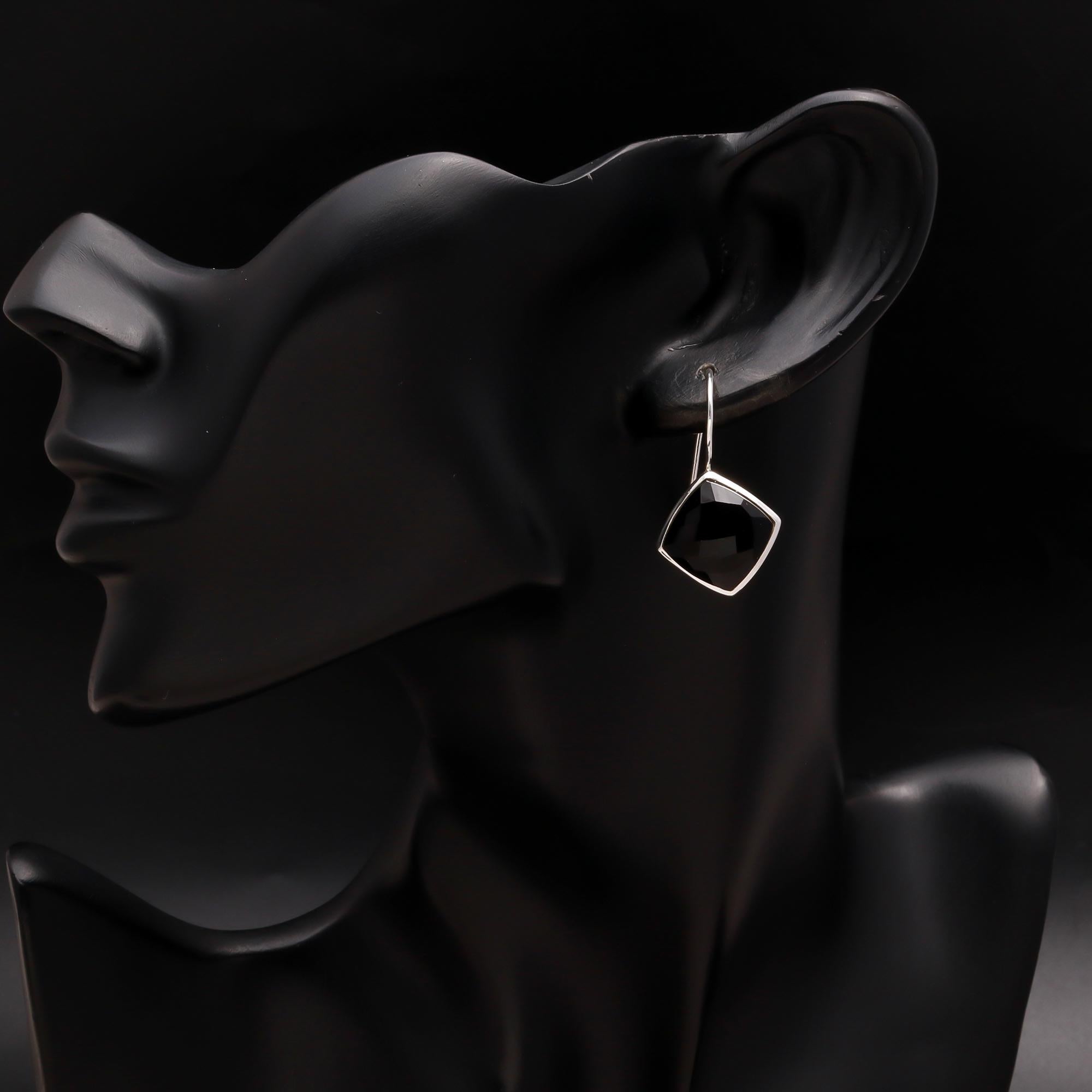 925 Silver Black Onyx Dangle Earrings