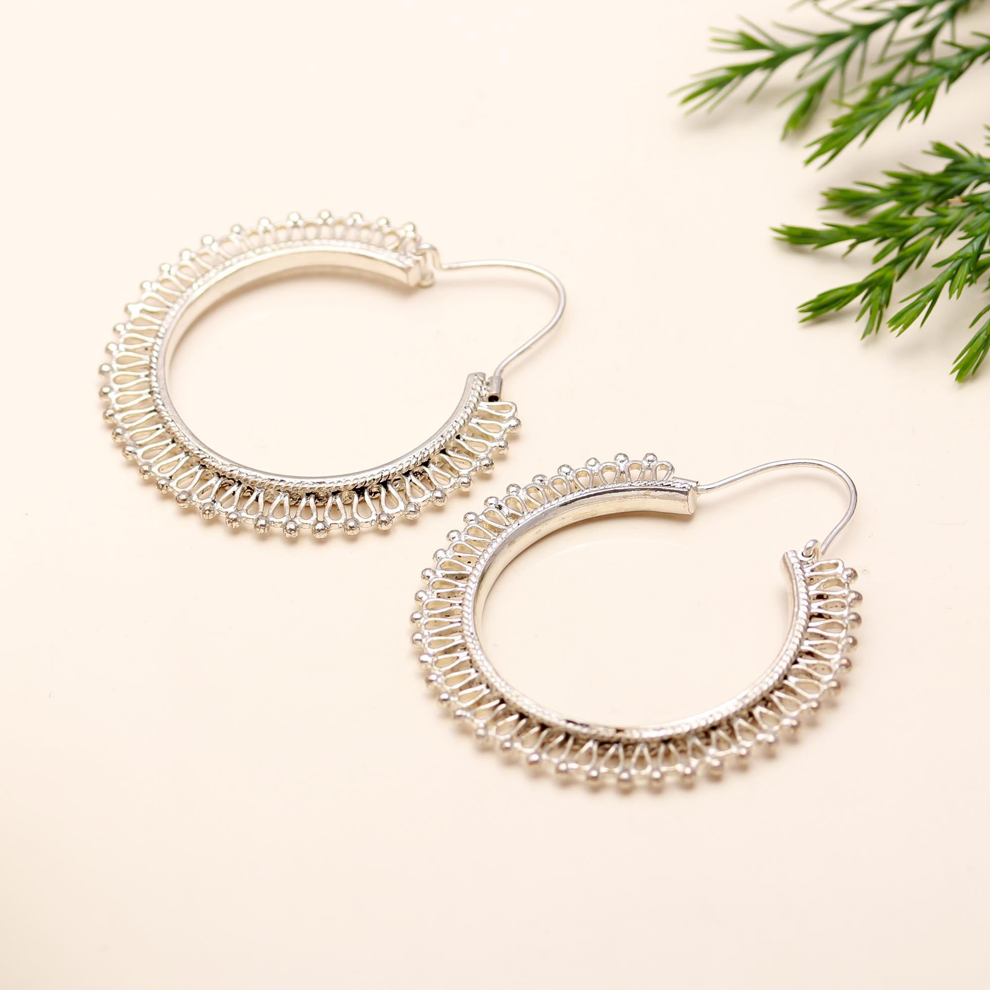 Hypoallergenic Brass Hoop Earrings with Silver Plating