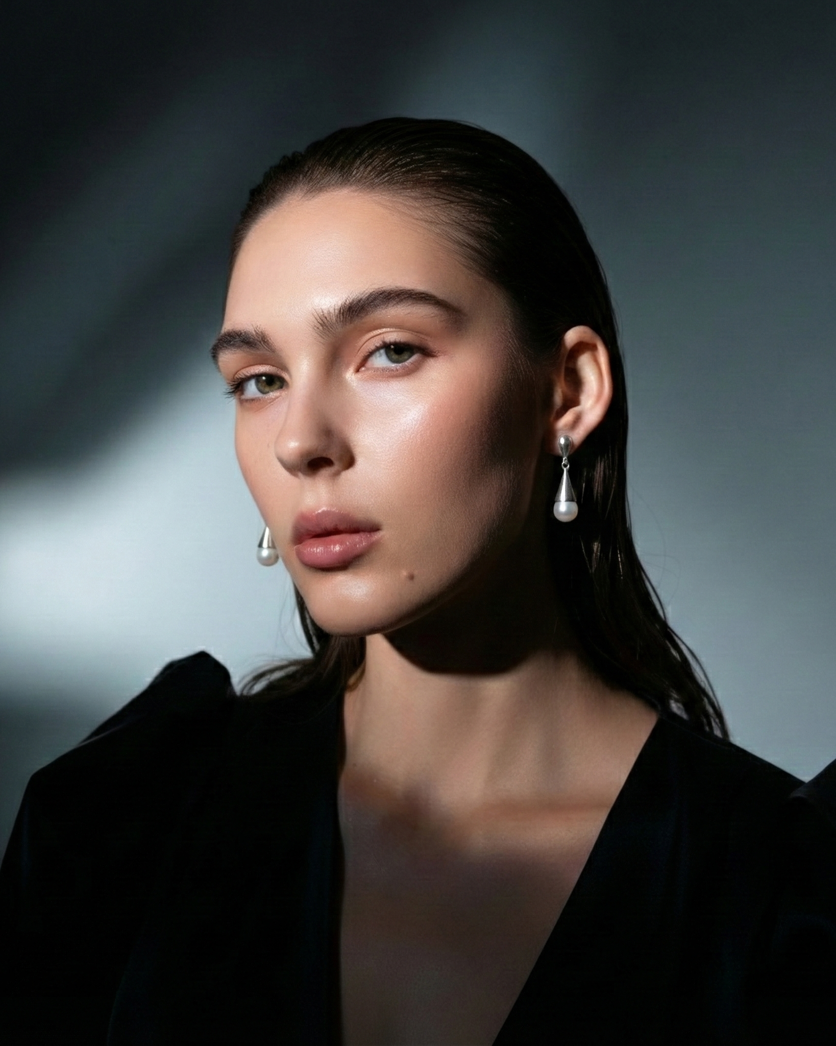 925 Silver Teardrop Pearl Drop Earrings