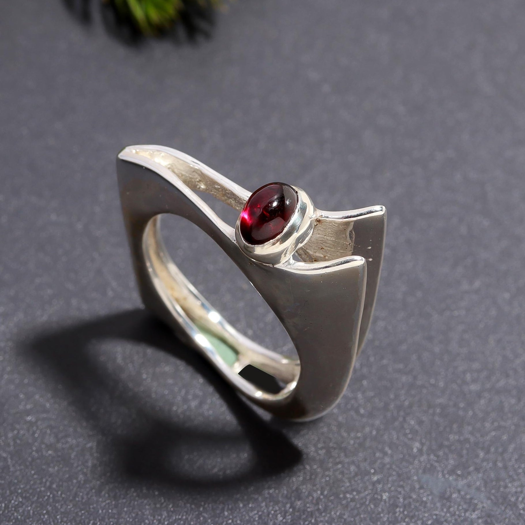 925 Silver Garnet Ring