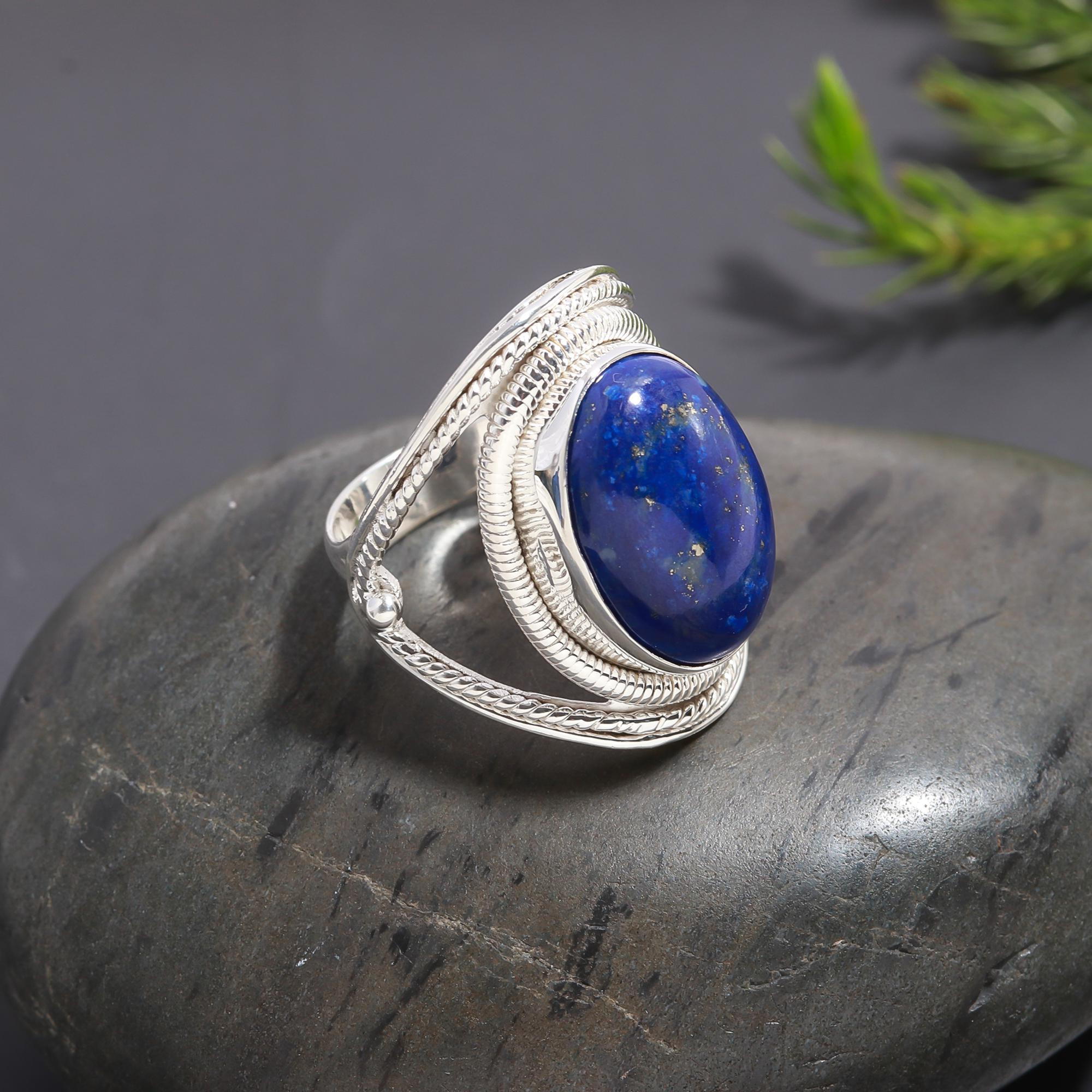 925 Silver Lapis Lazuli Statement Ring