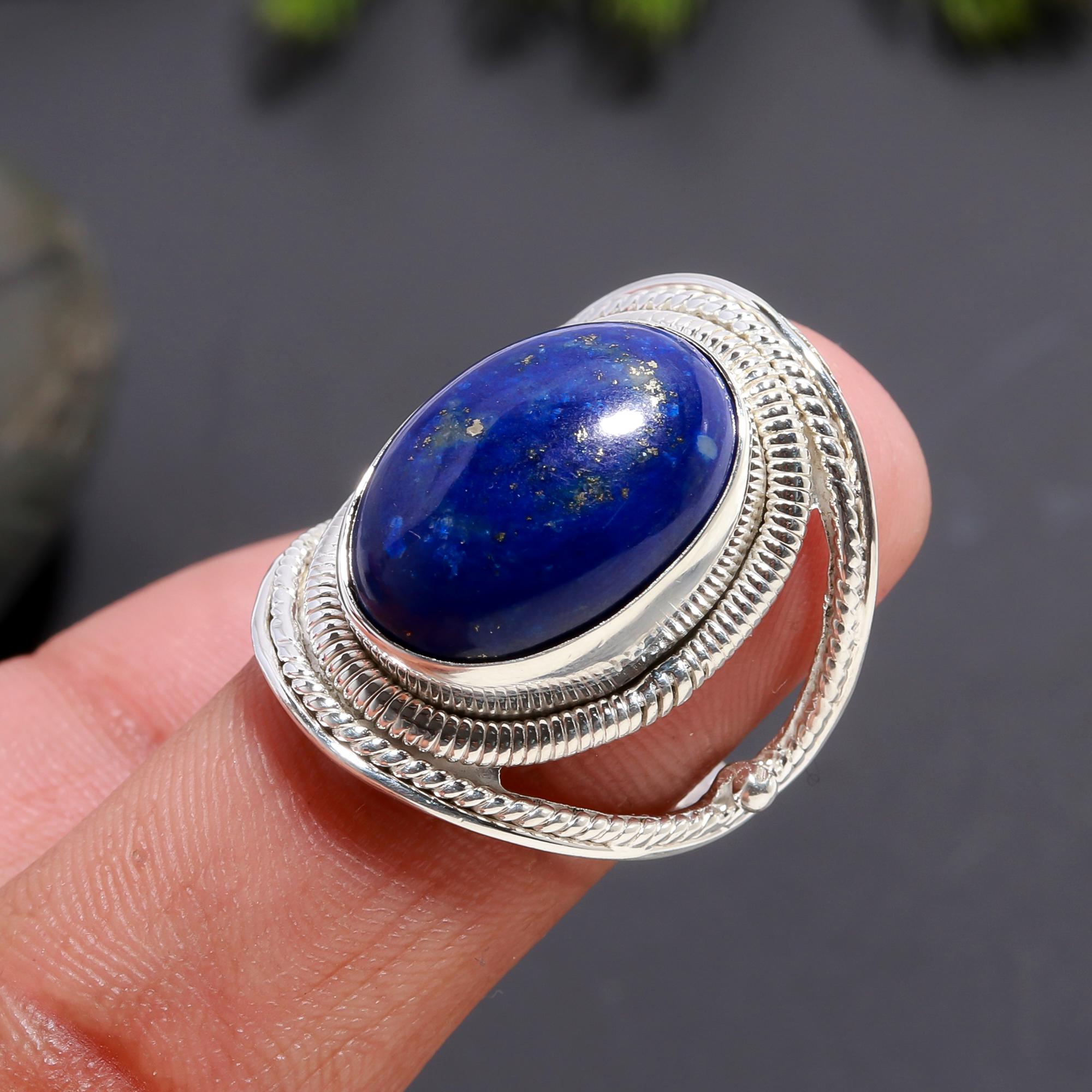 925 Silver Lapis Lazuli Statement Ring