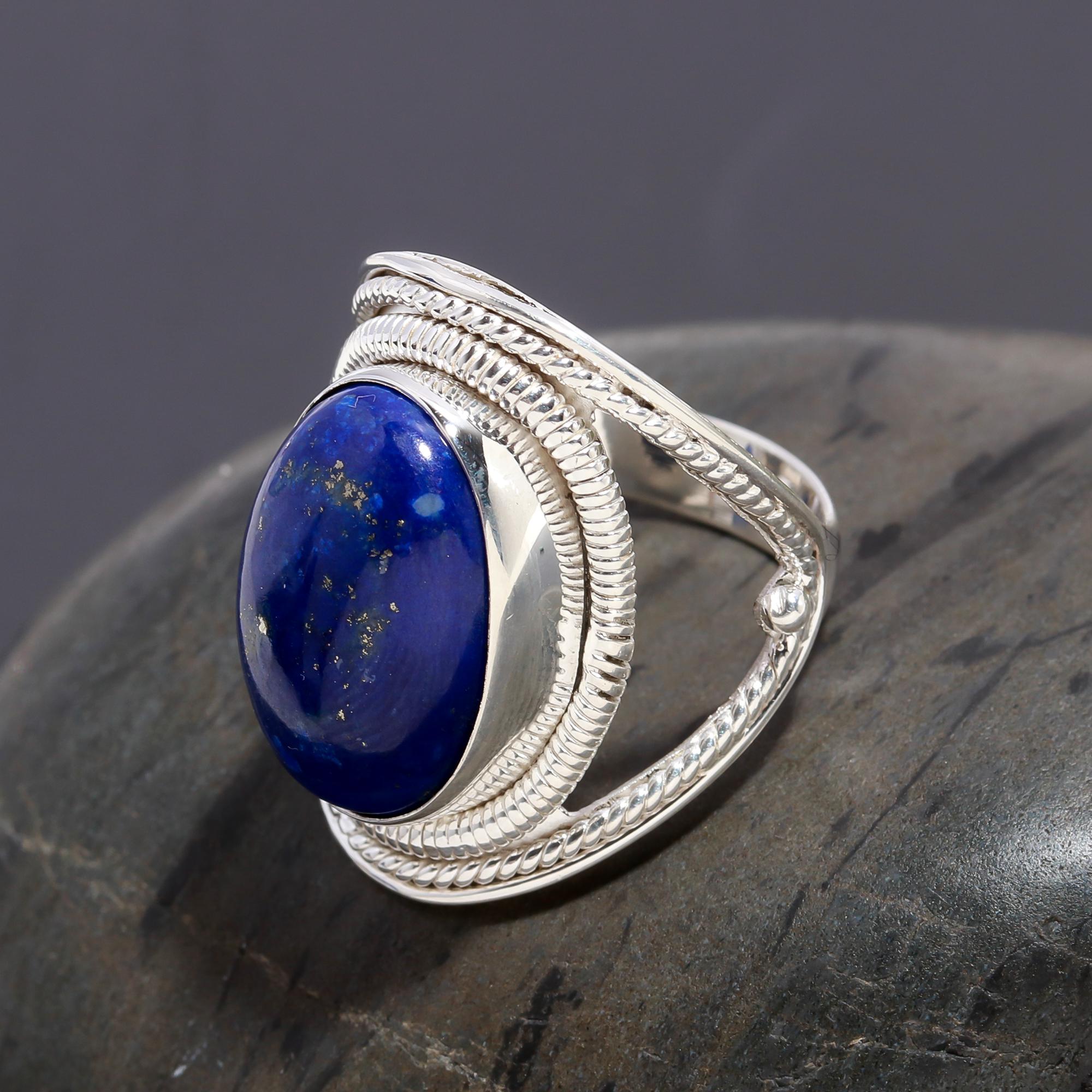 925 Silver Lapis Lazuli Statement Ring