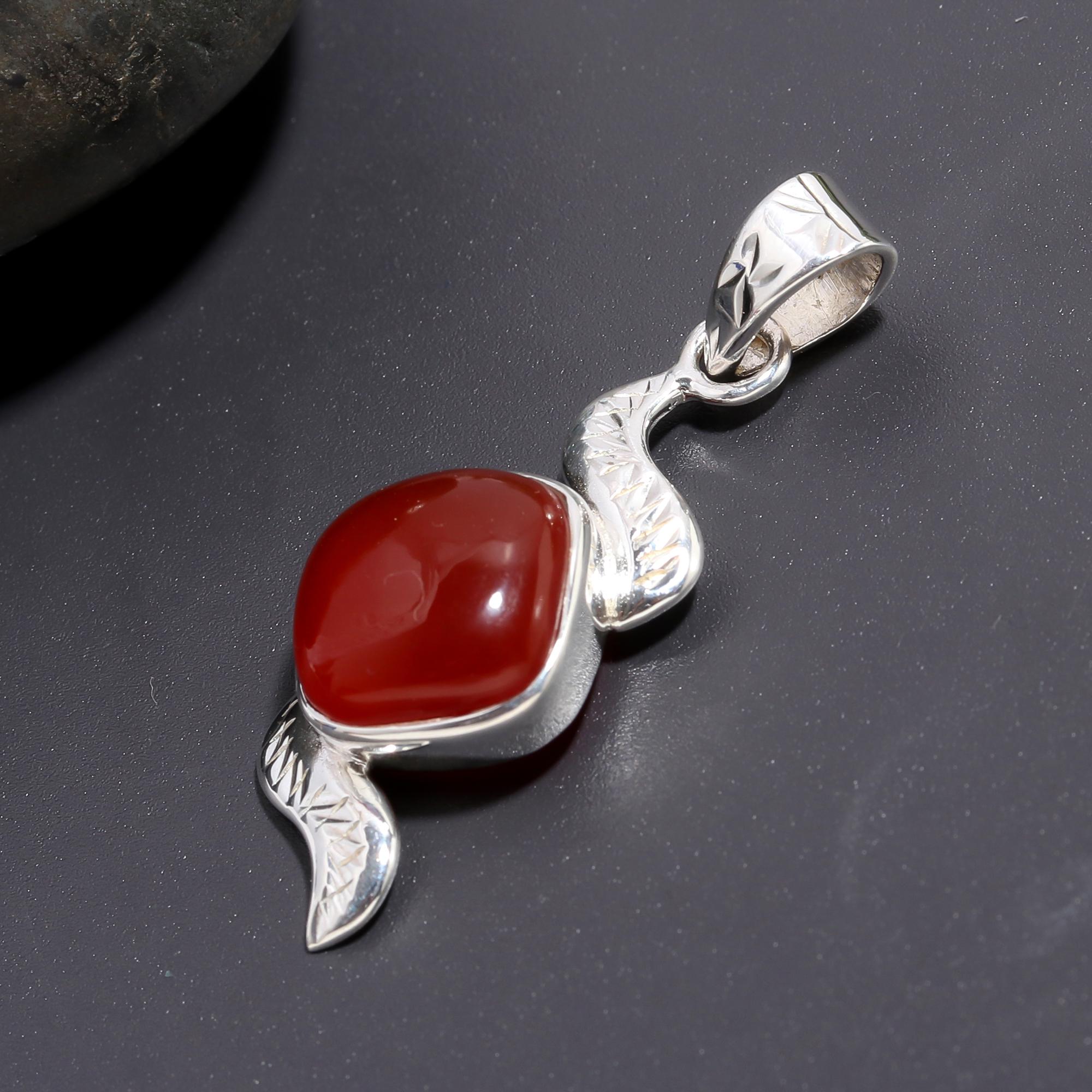 925 Silver Carnelian Pendant