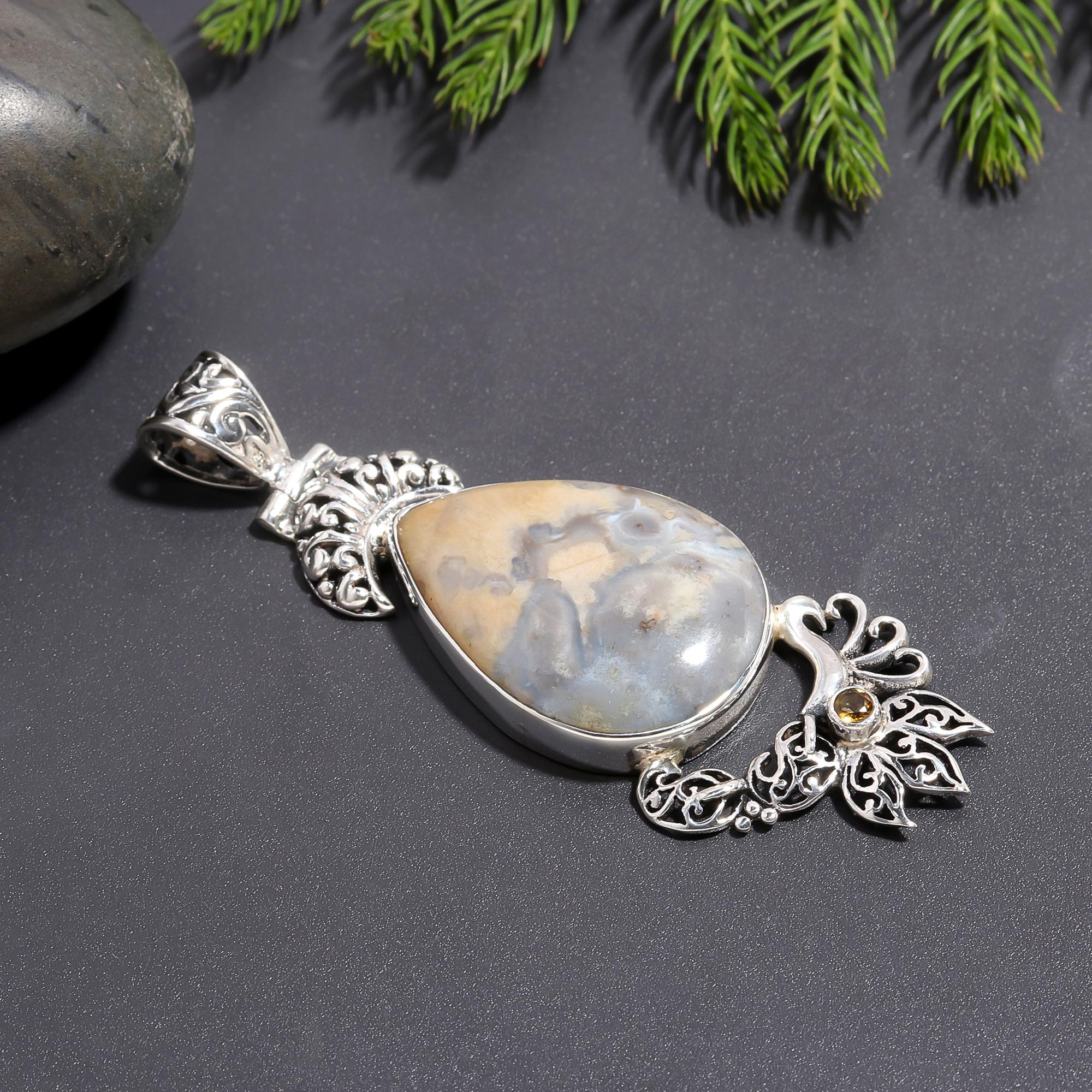 925 Silver Dendritic Agate Pendant