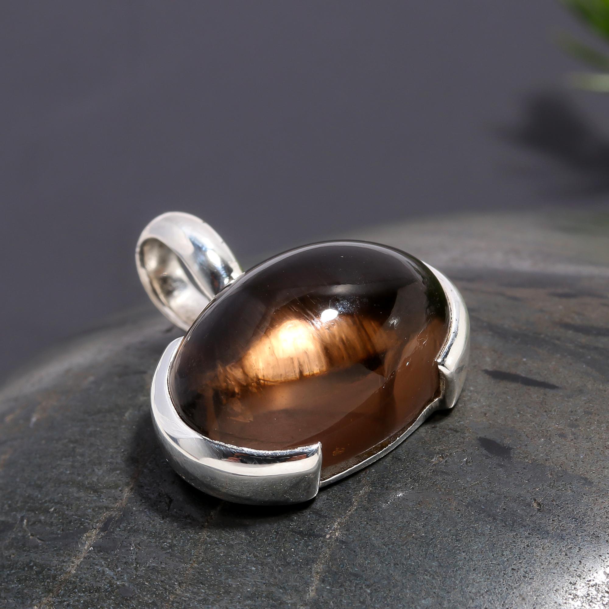 925 Silver Smoky Quartz Pendant