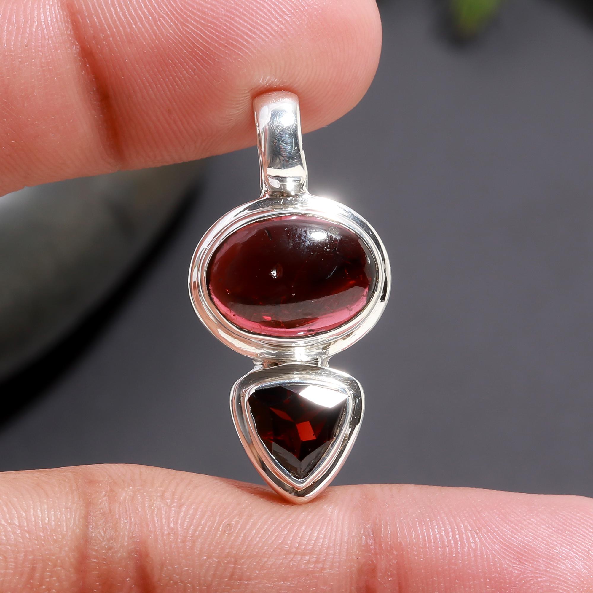 925 Silver Garnet Pendant