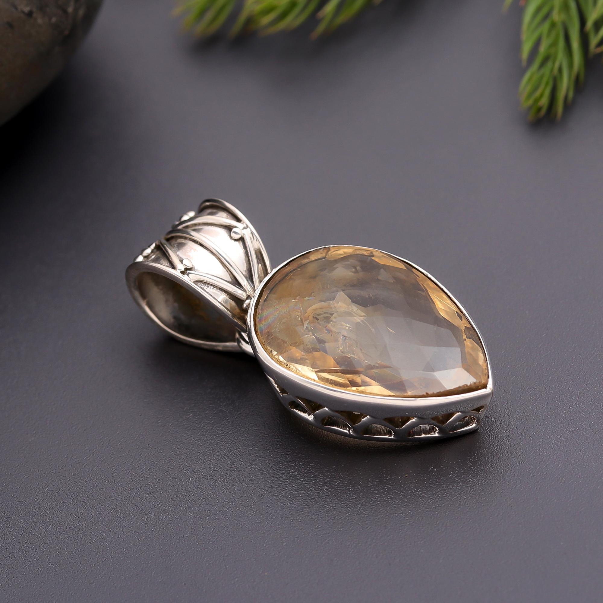 925 Silver Citrine Pendant