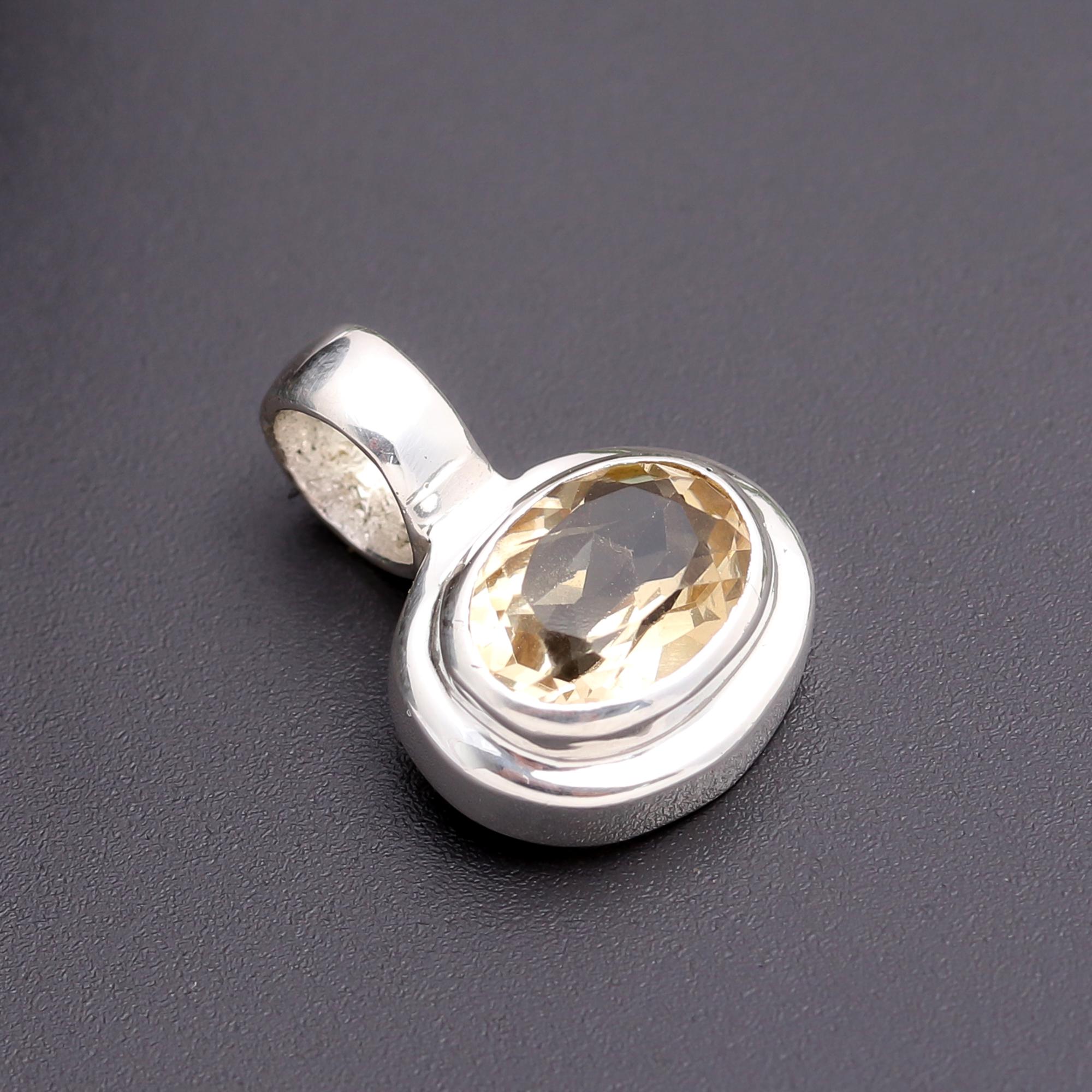 925 Silver Citrine Pendant
