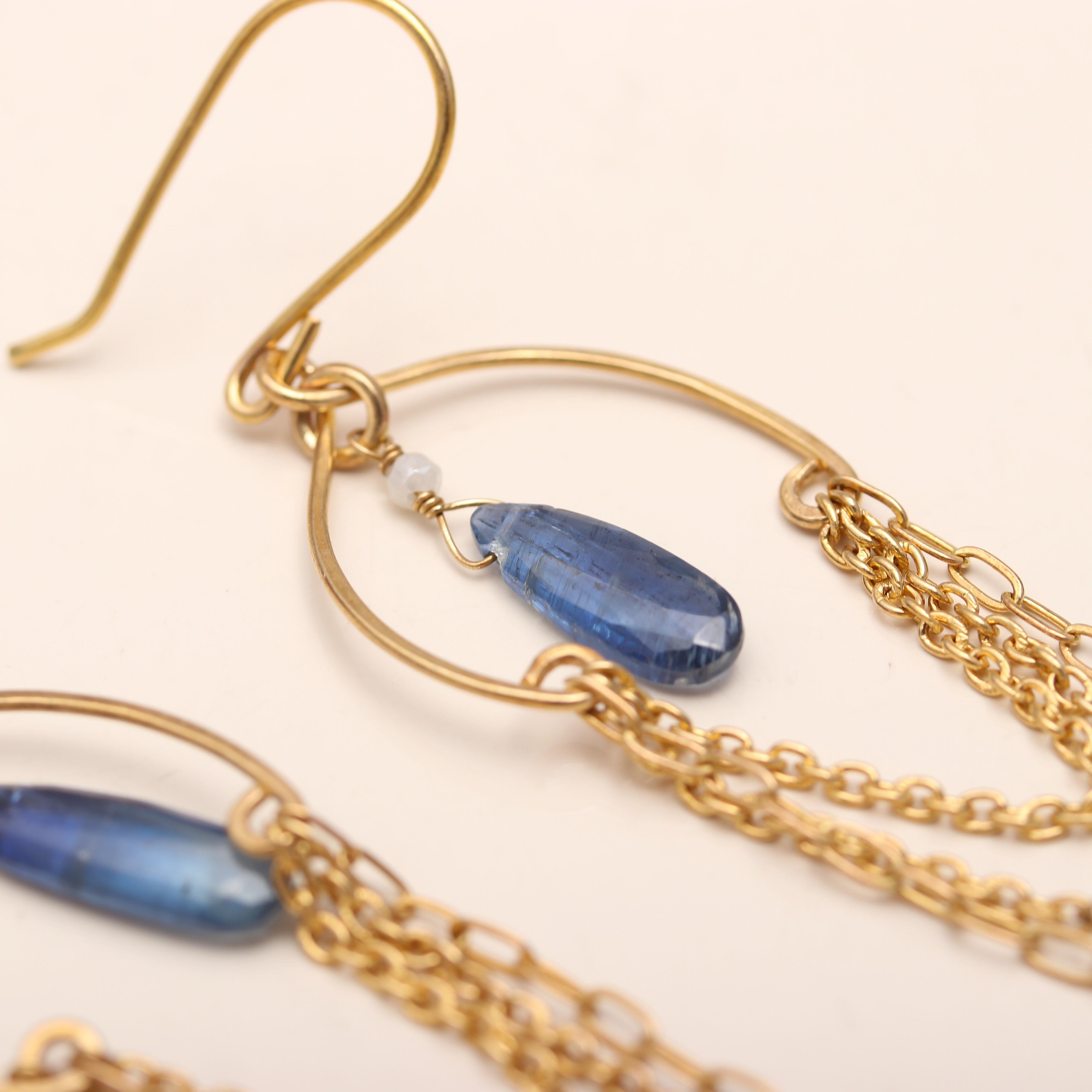 925 Silver Kyanite Dangle Earrings