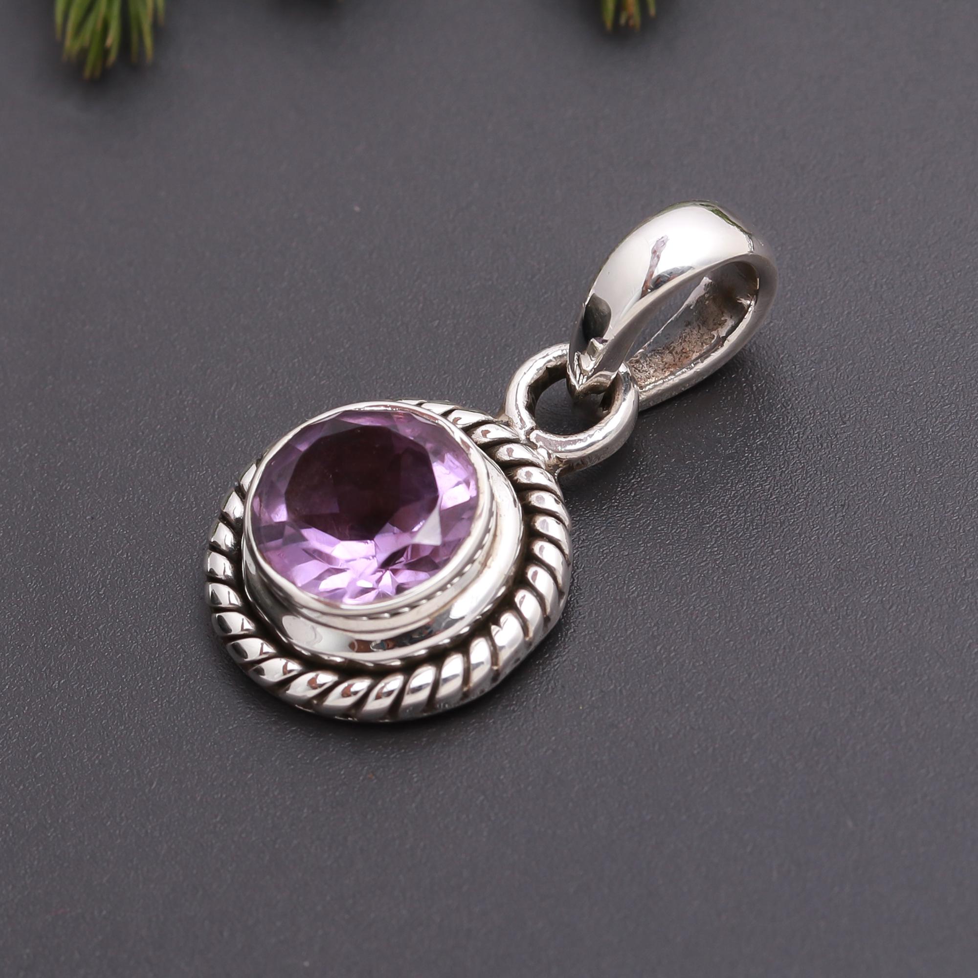 925 Silver Amethyst Pendant