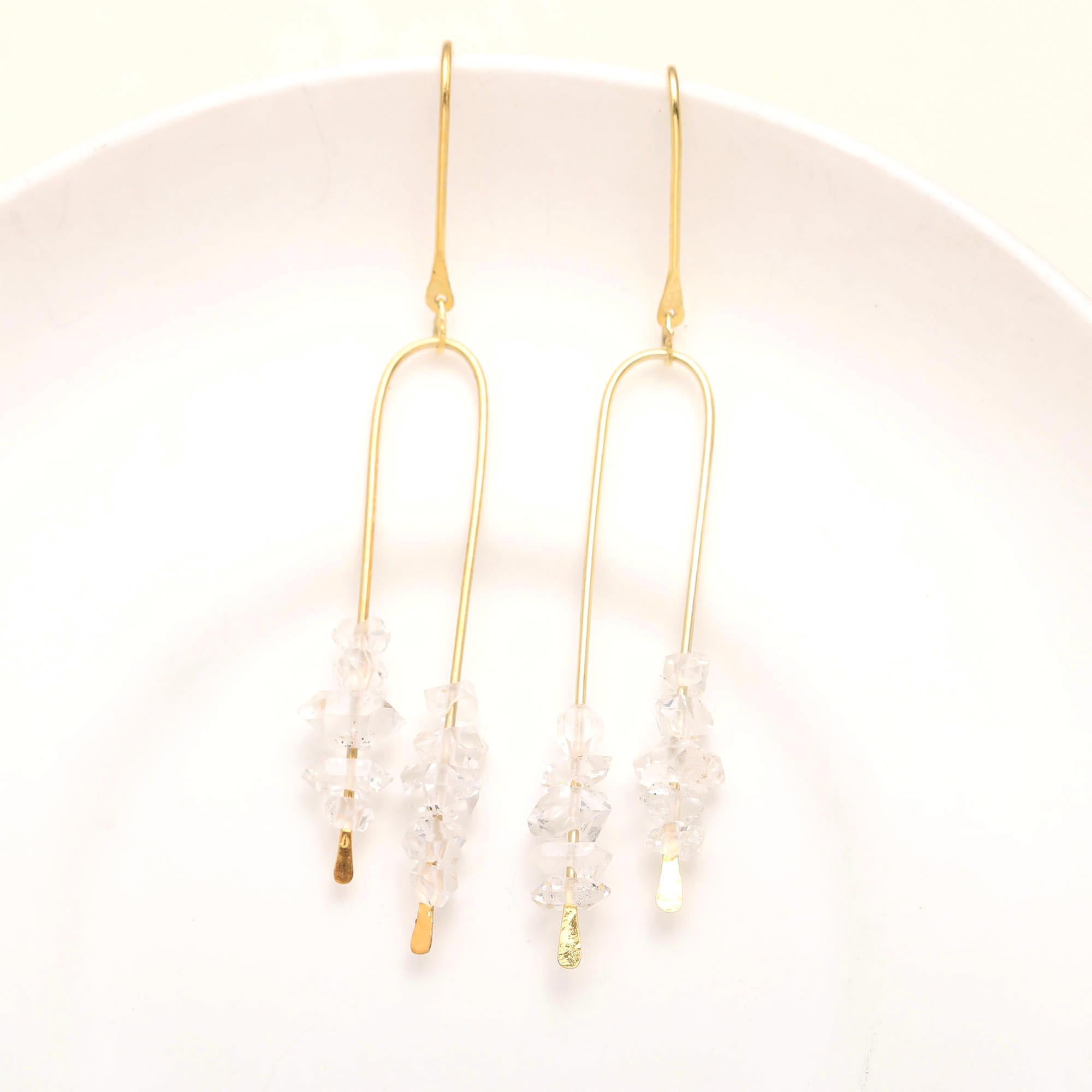 925 Silver Crystal Quartz Dangle Earrings