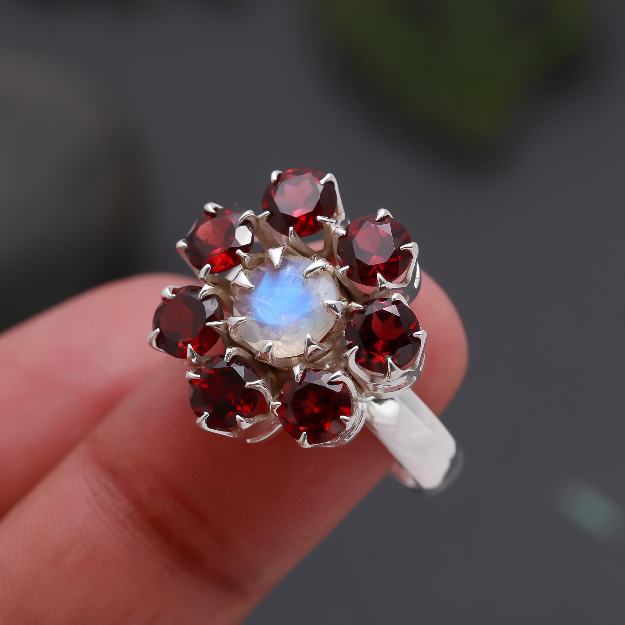925 Silver Floral Cluster Ring