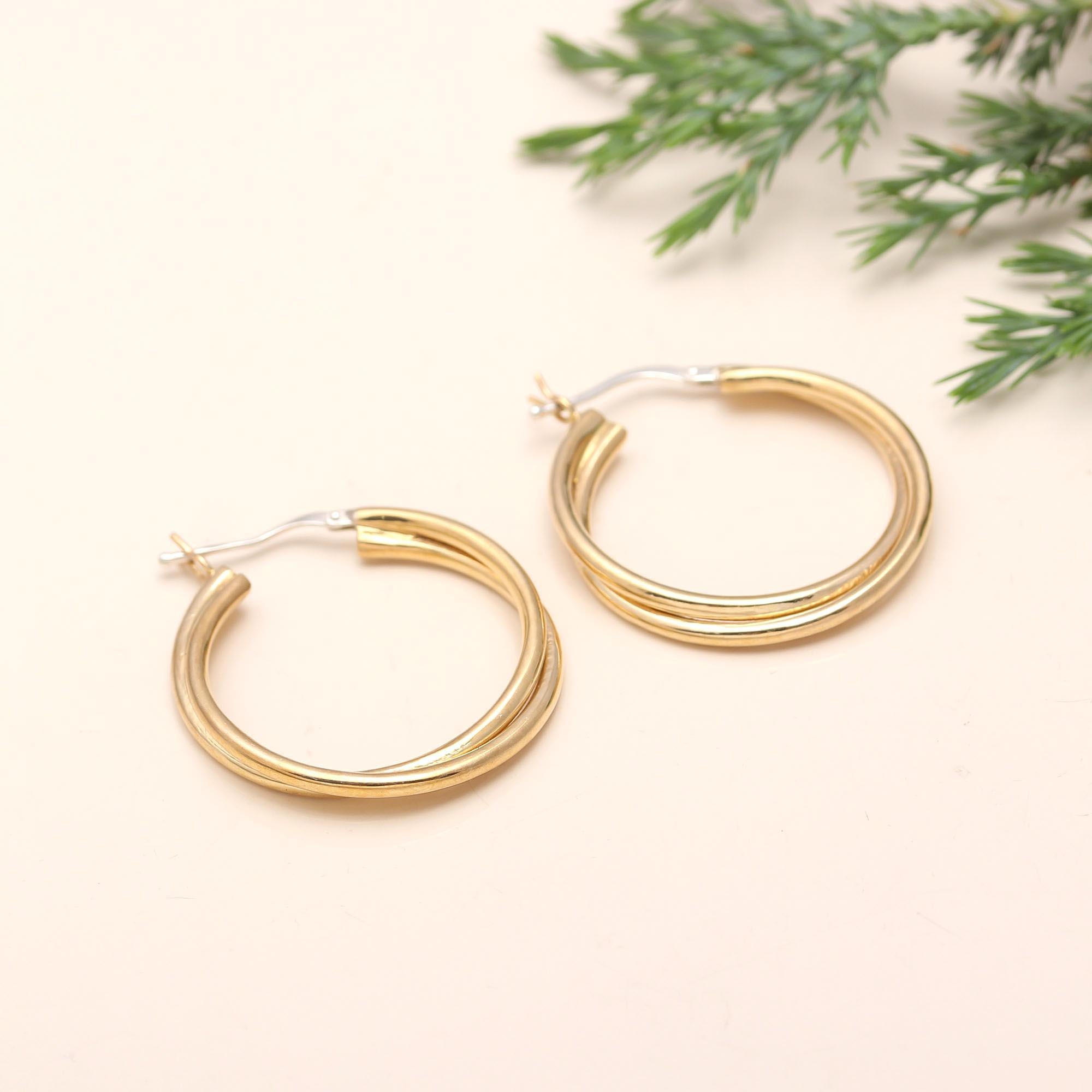 925 Silver Twisted Hoop Earrings