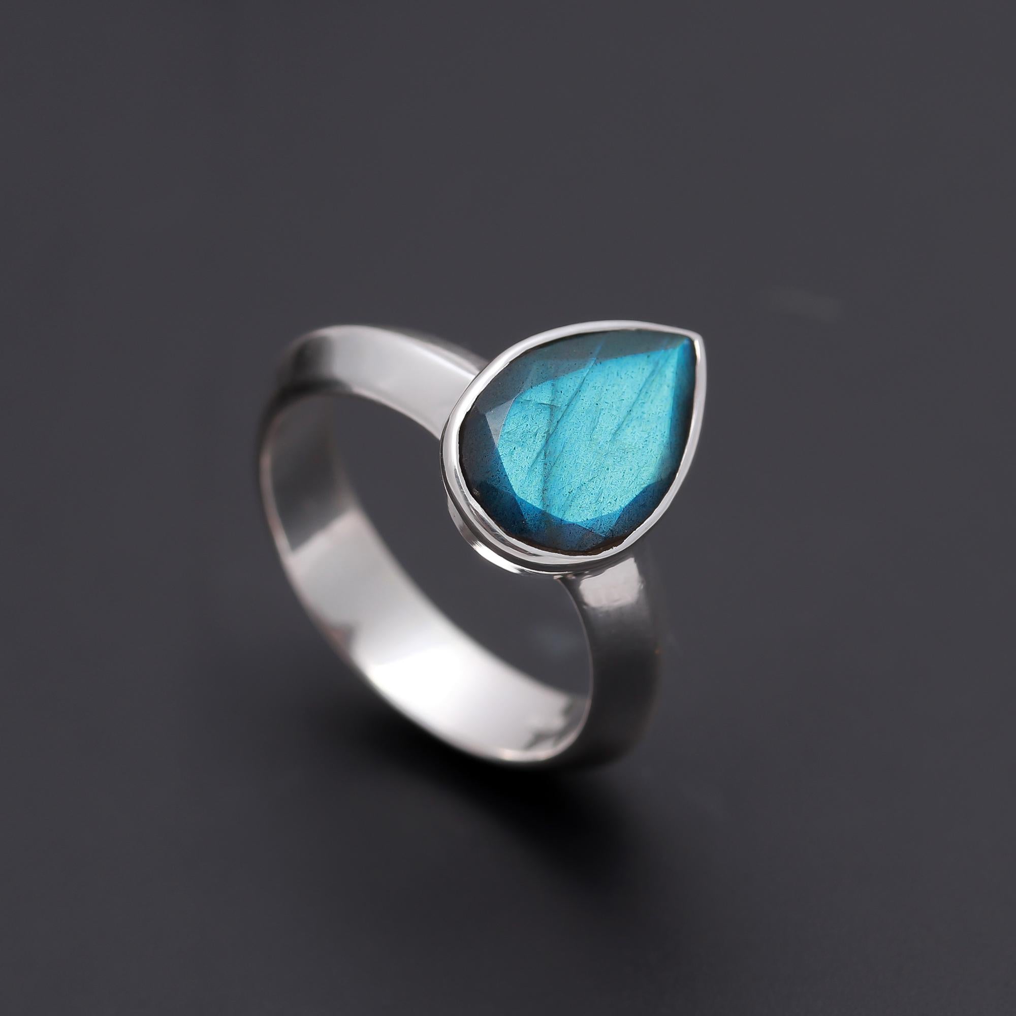 925 Silver Labradorite Ring