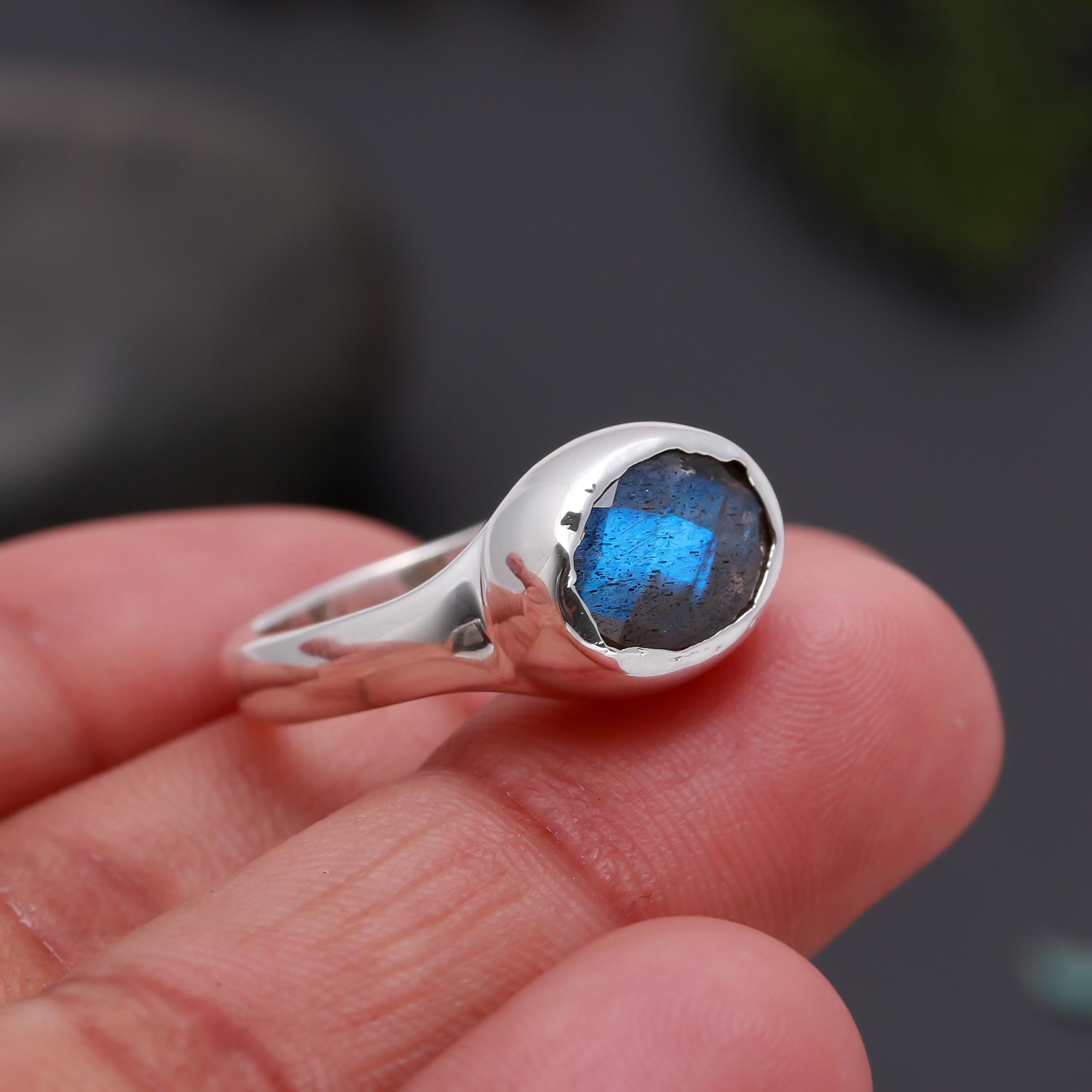925 Silver Labradorite Ring