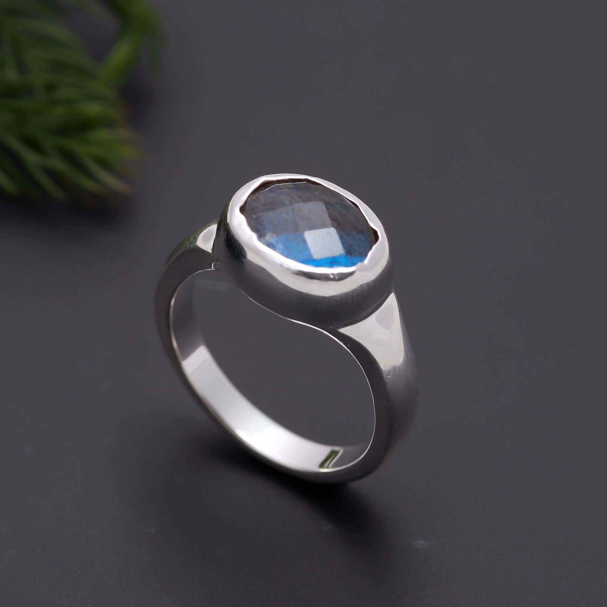 925 Silver Labradorite Ring