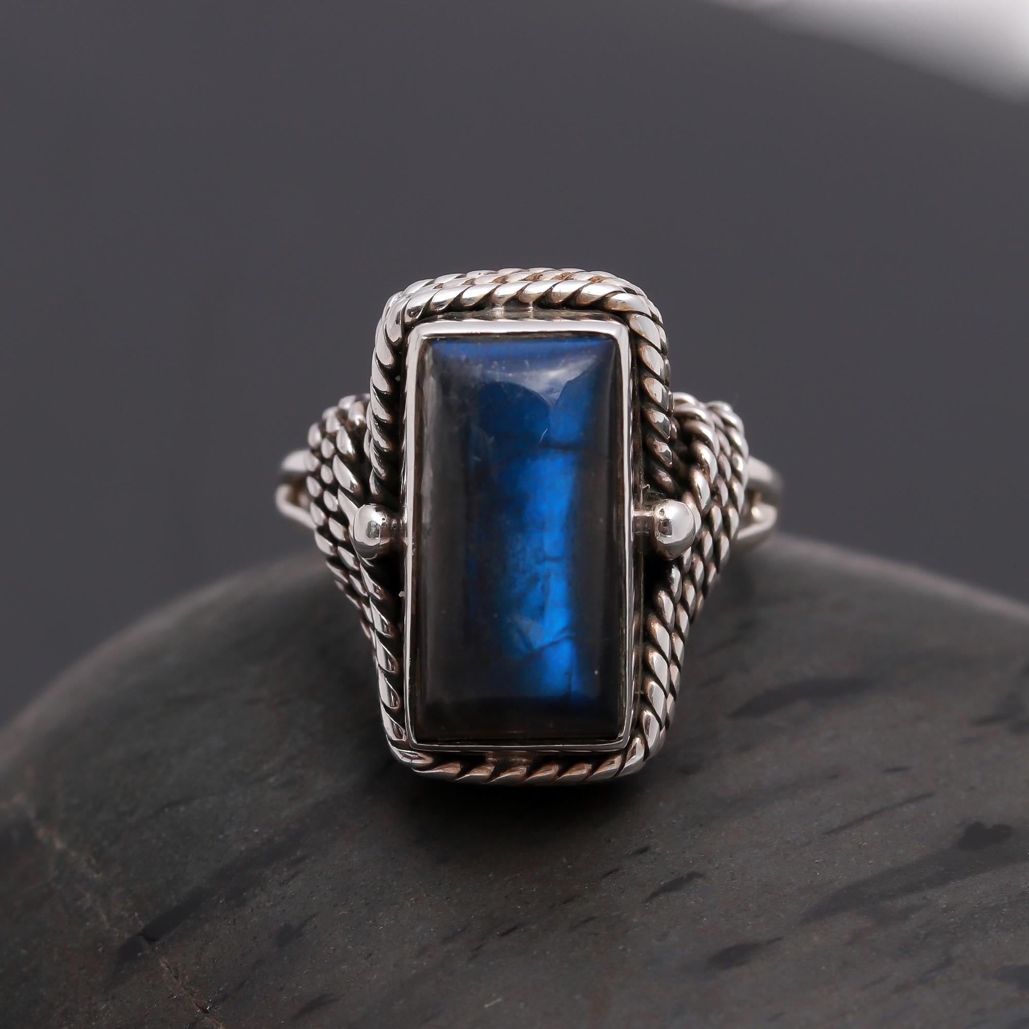 925 Silver Labradorite Ring
