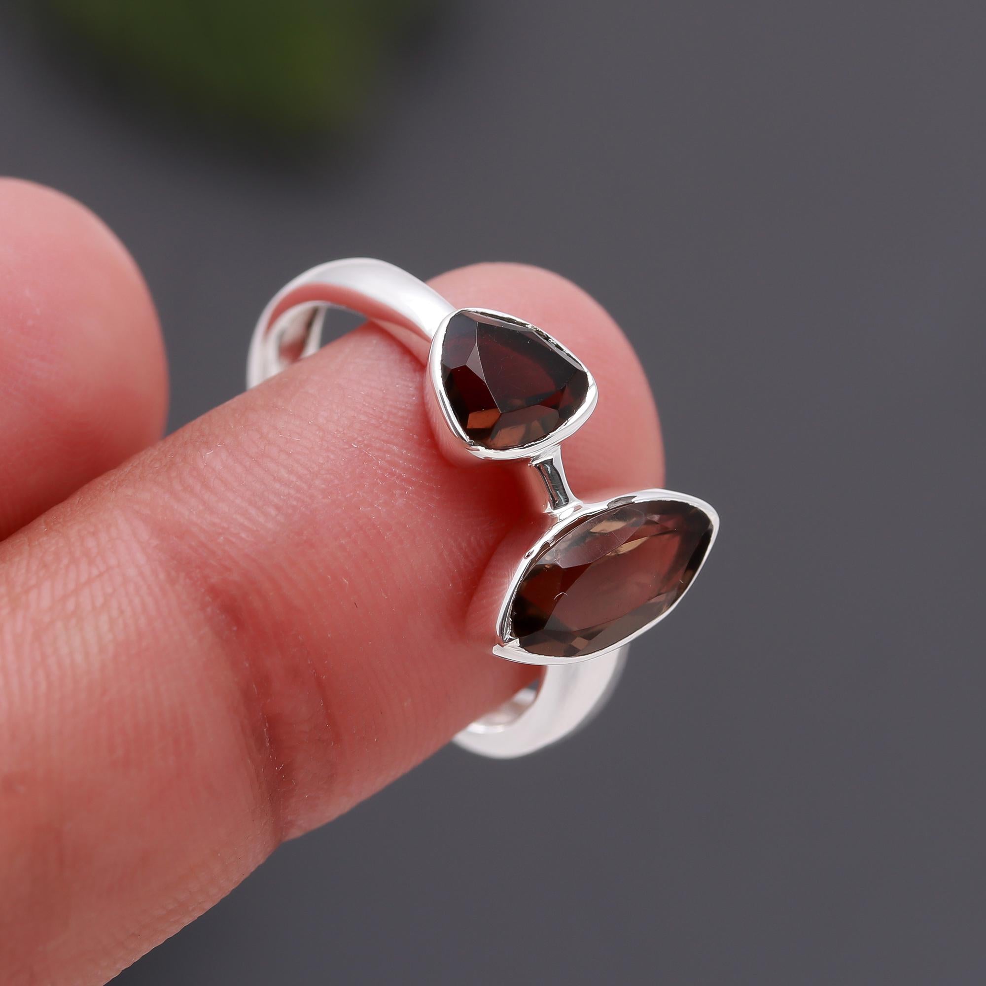 925 Silver Garnet Ring