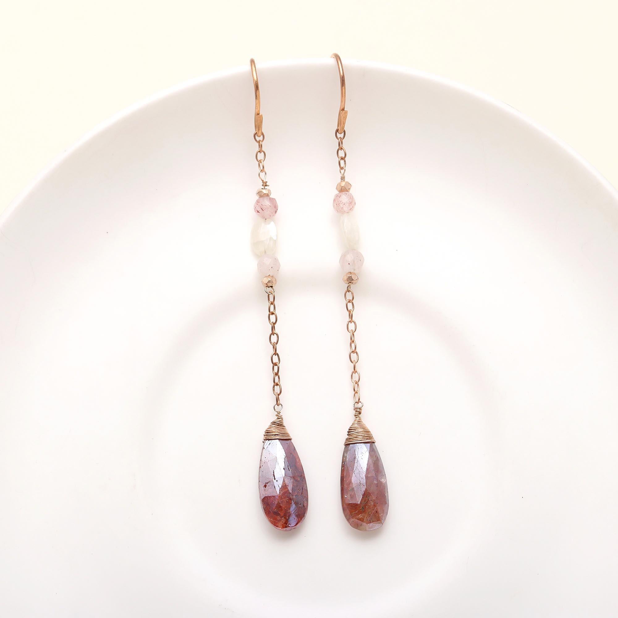 925 Silver Lepidocrocite Dangle Earrings