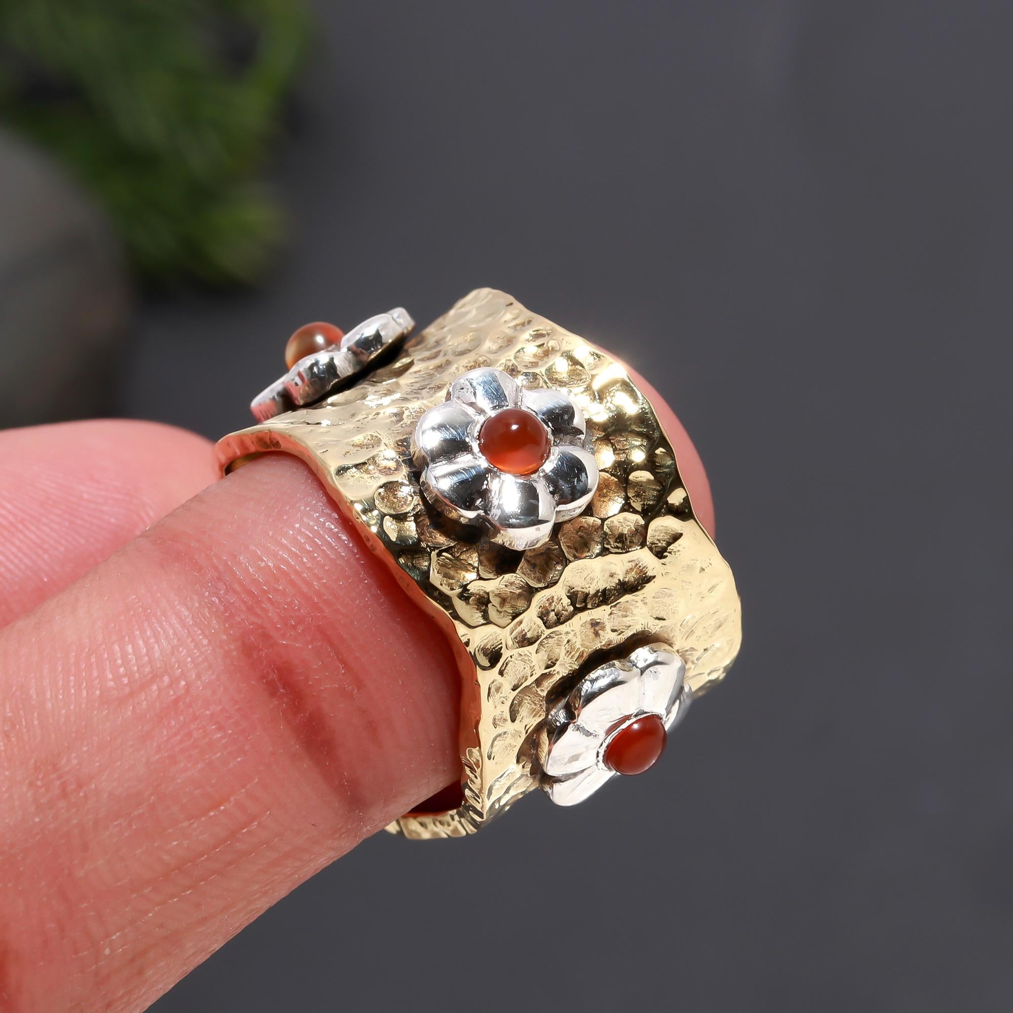 925 Silver Textured Floral Wrap Ring