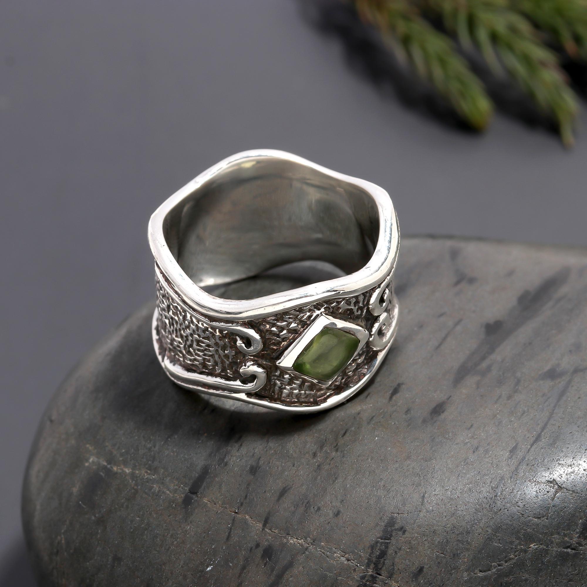 925 Silver Antique-Style Textured Ring