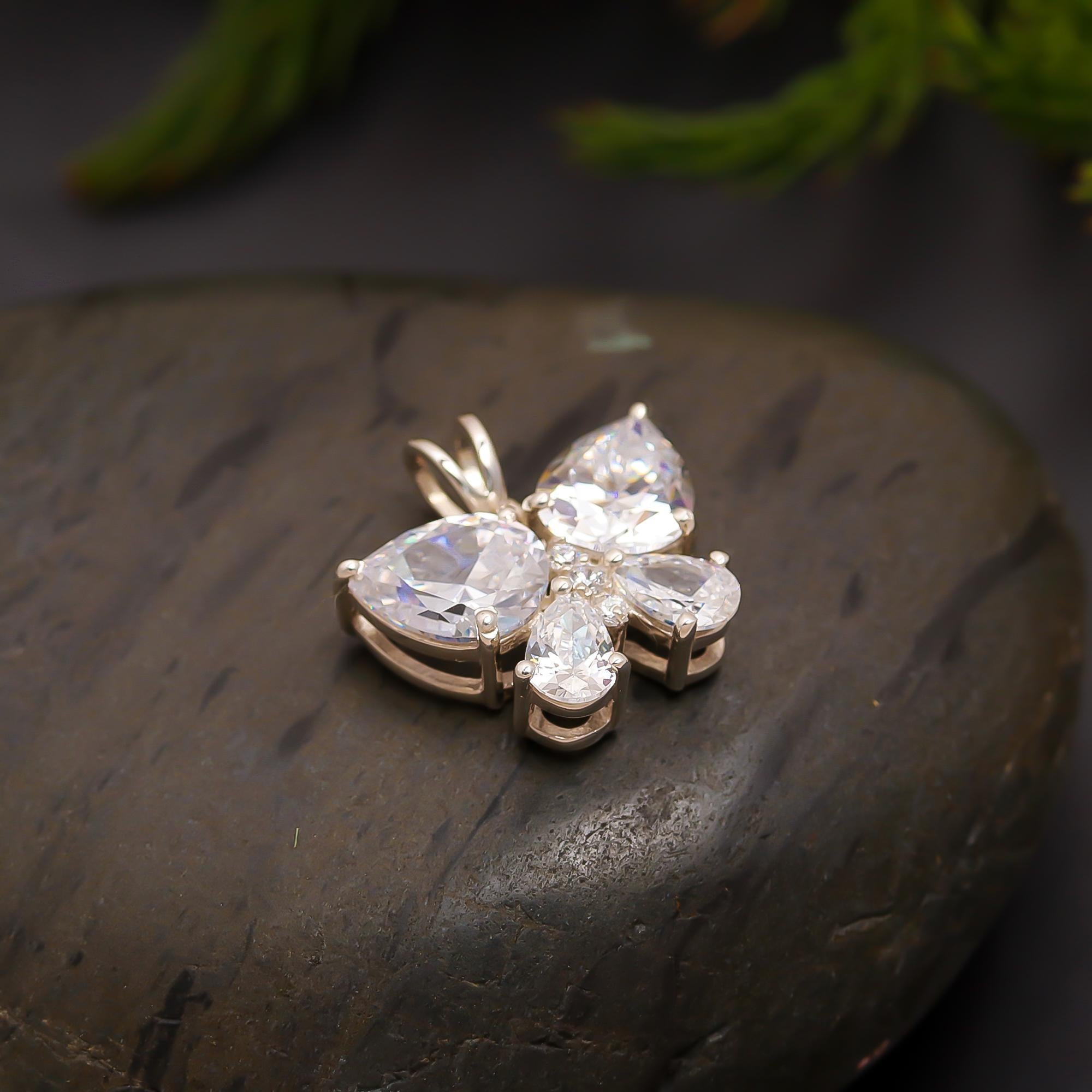925 Silver Butterfly CZ Pendant