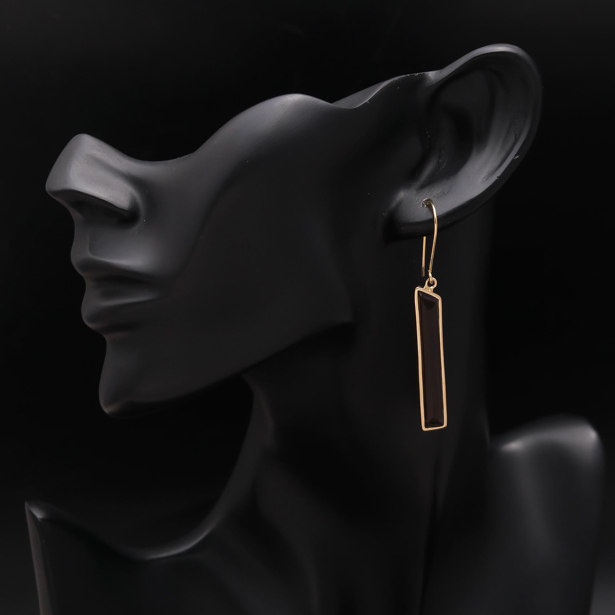 925 Silver Smoky Quartz Dangle Earrings