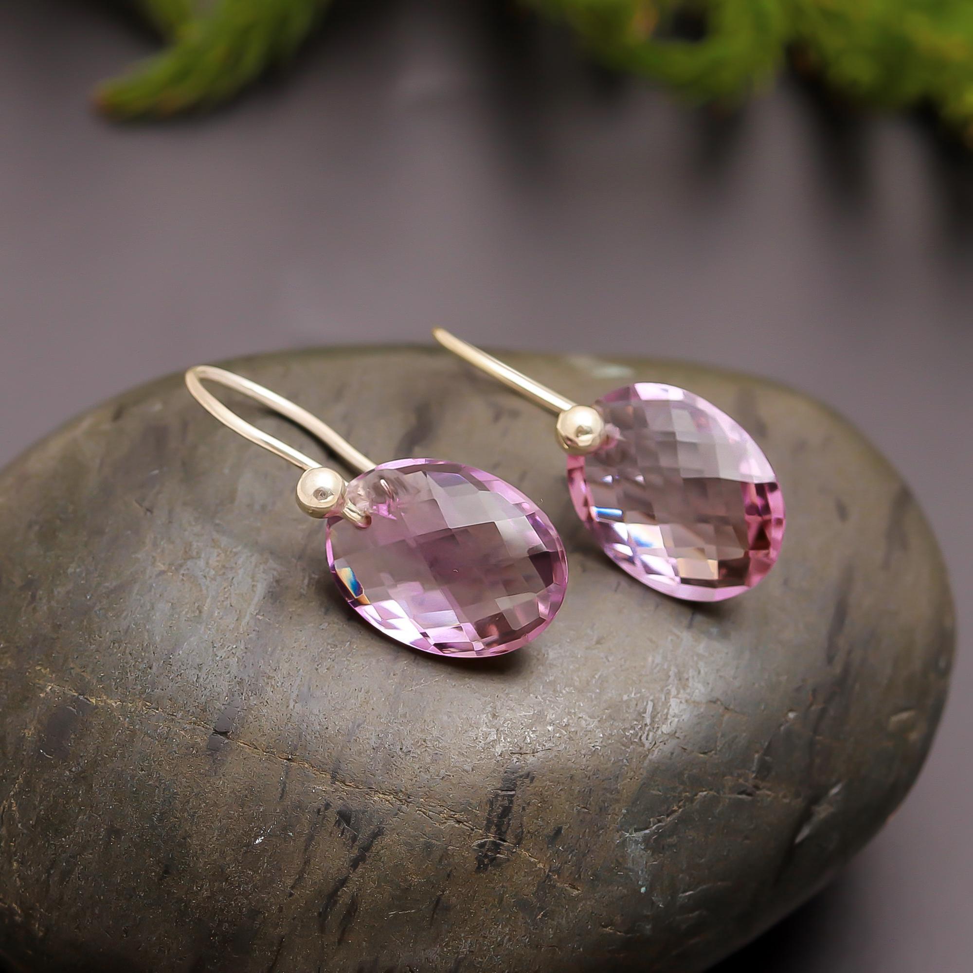 925 Silver Faceted Amethyst Oval Drop Earrings