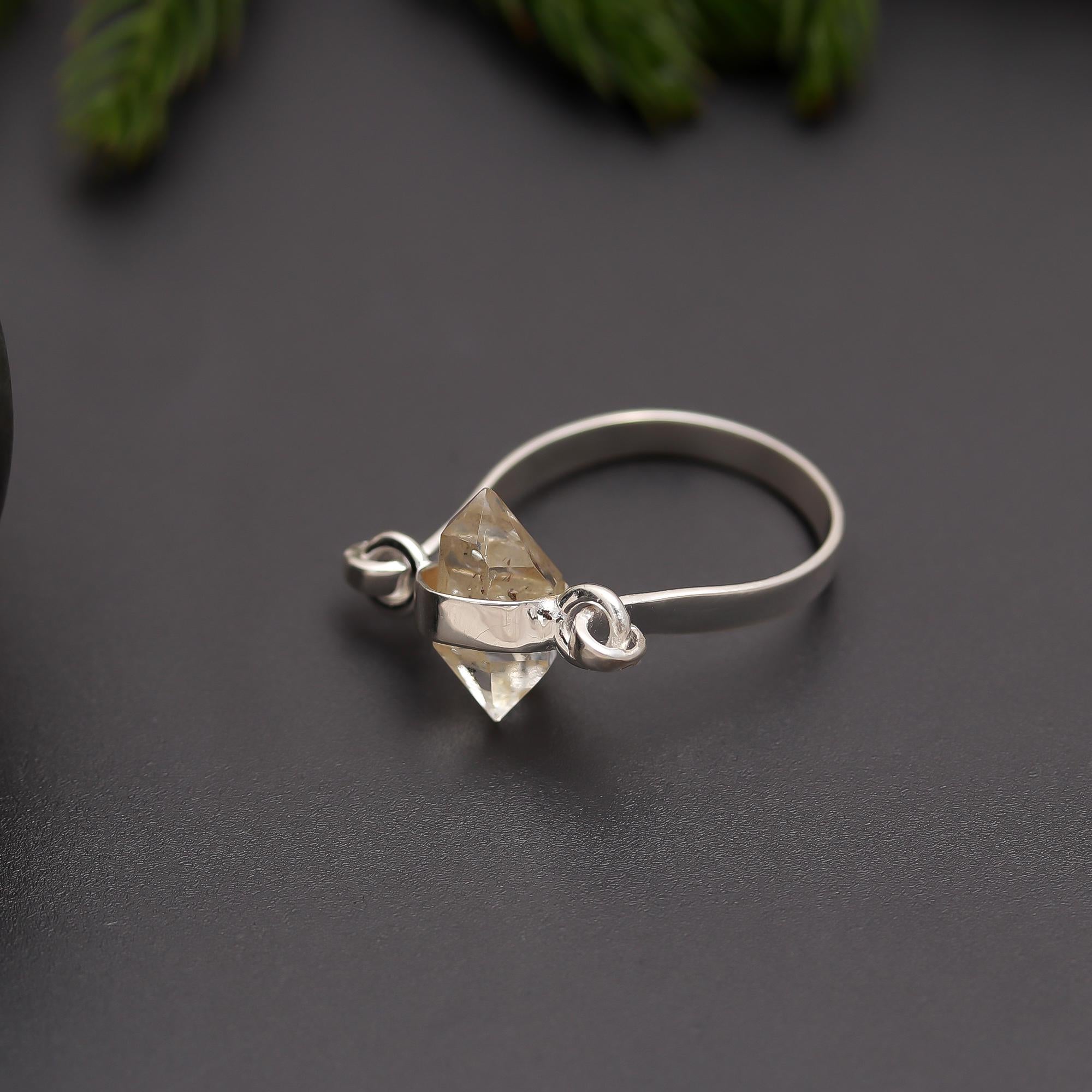 925 Silver Raw Quartz Ring