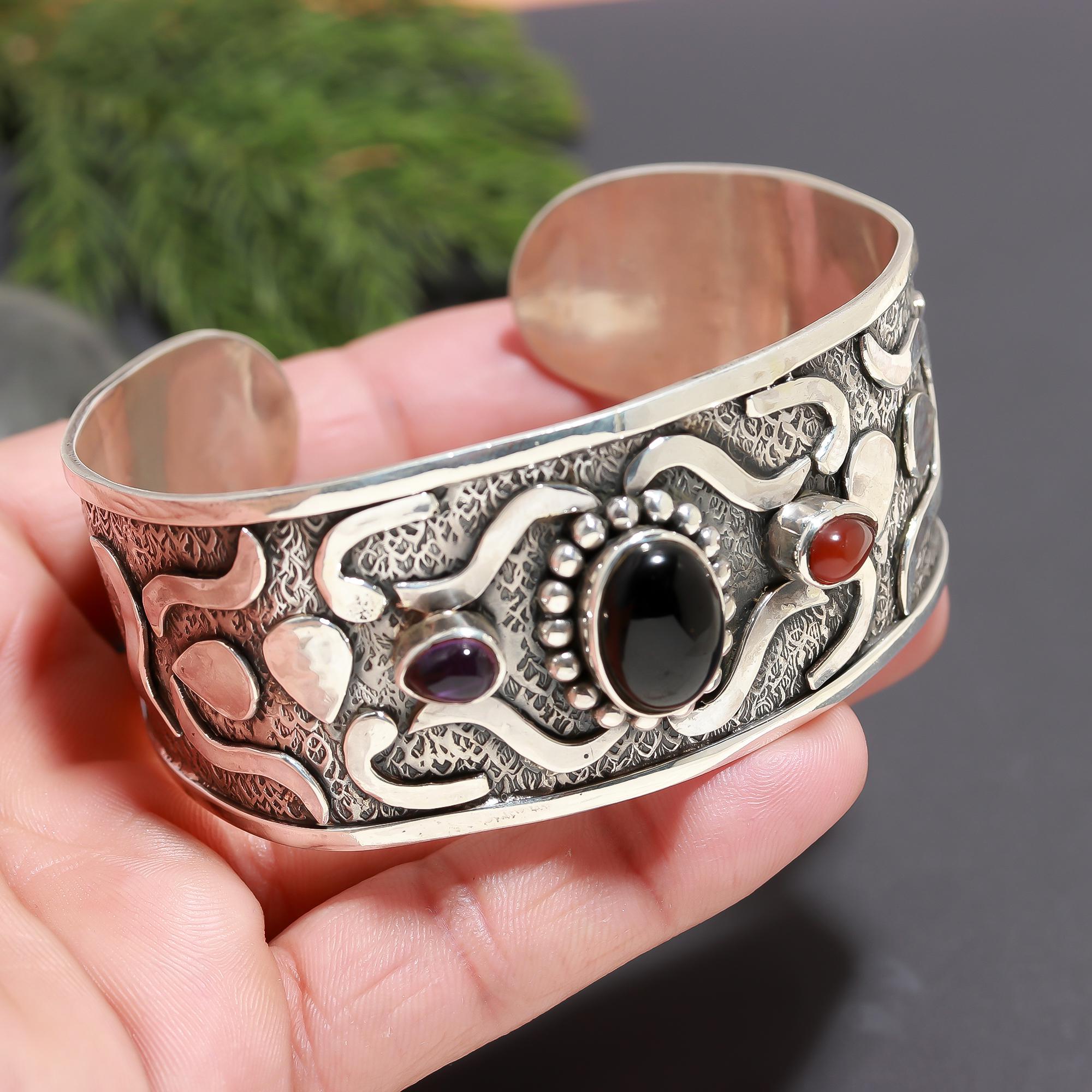 925 Silver Wide Cuff Bracelet