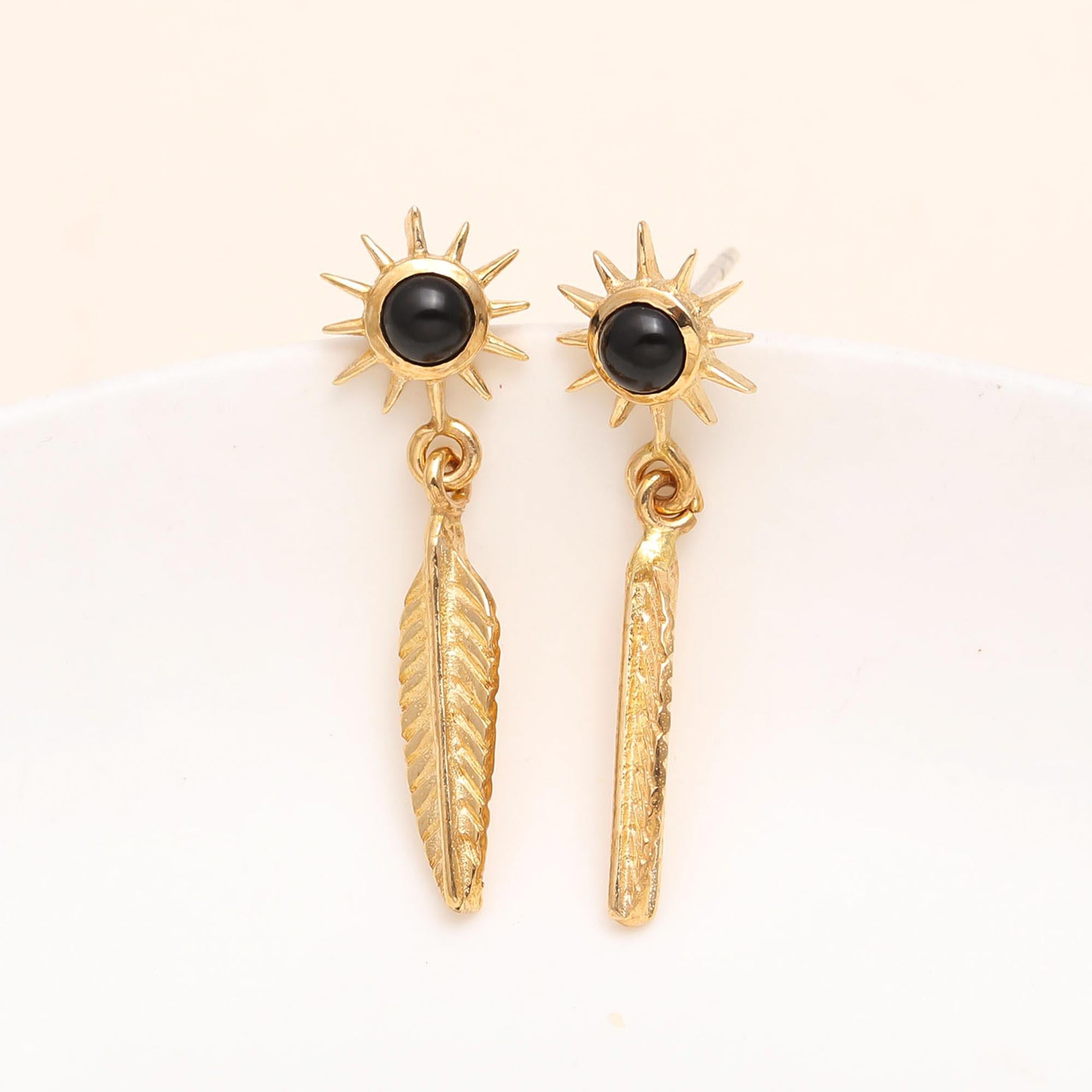 925 Silver Black Onyx Drop Earrings