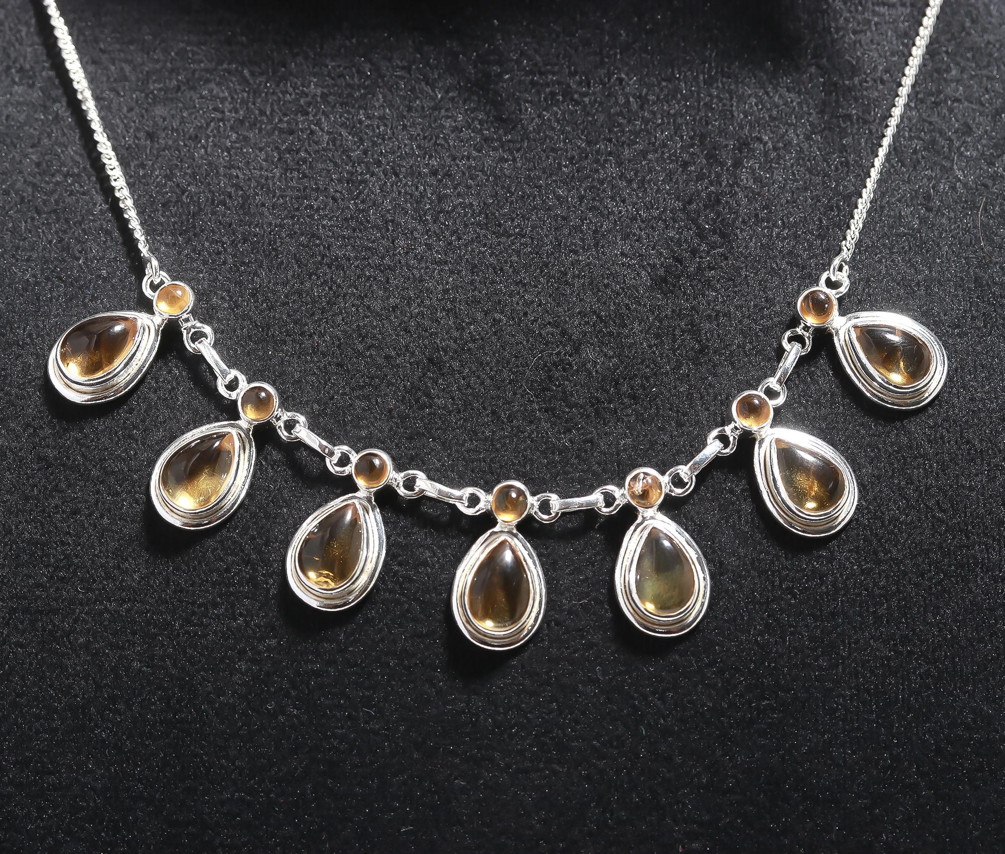 925 Silver Citrine Necklace