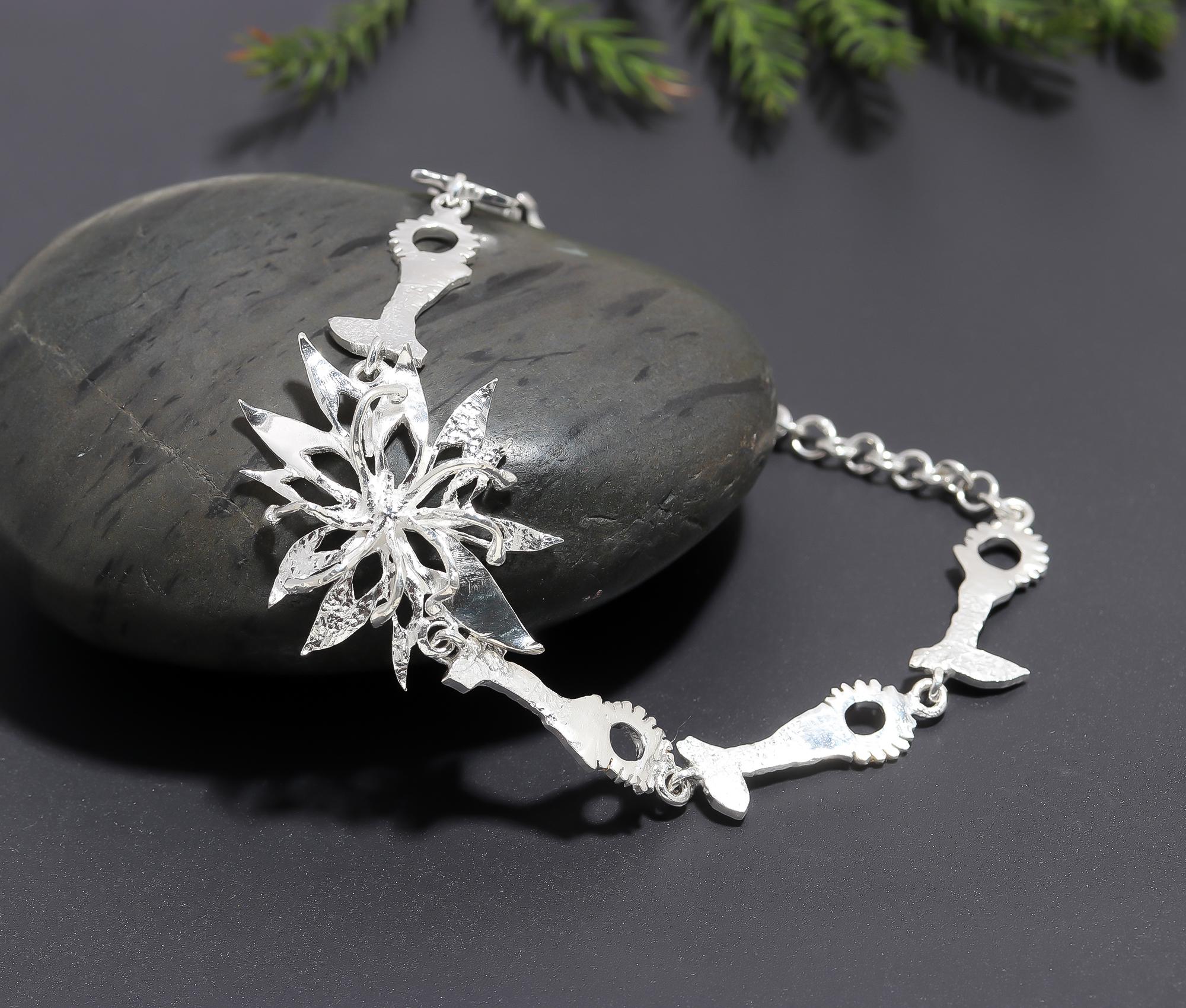 925 Silver Floral Bracelet