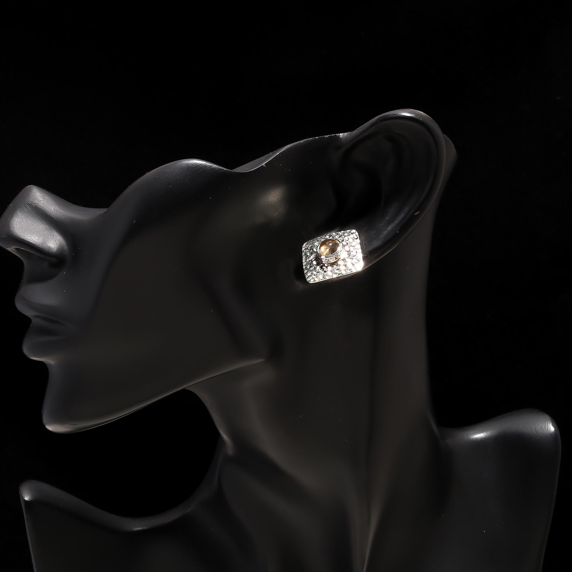 The Smoky Hammered: Silver Organic Textured Studs