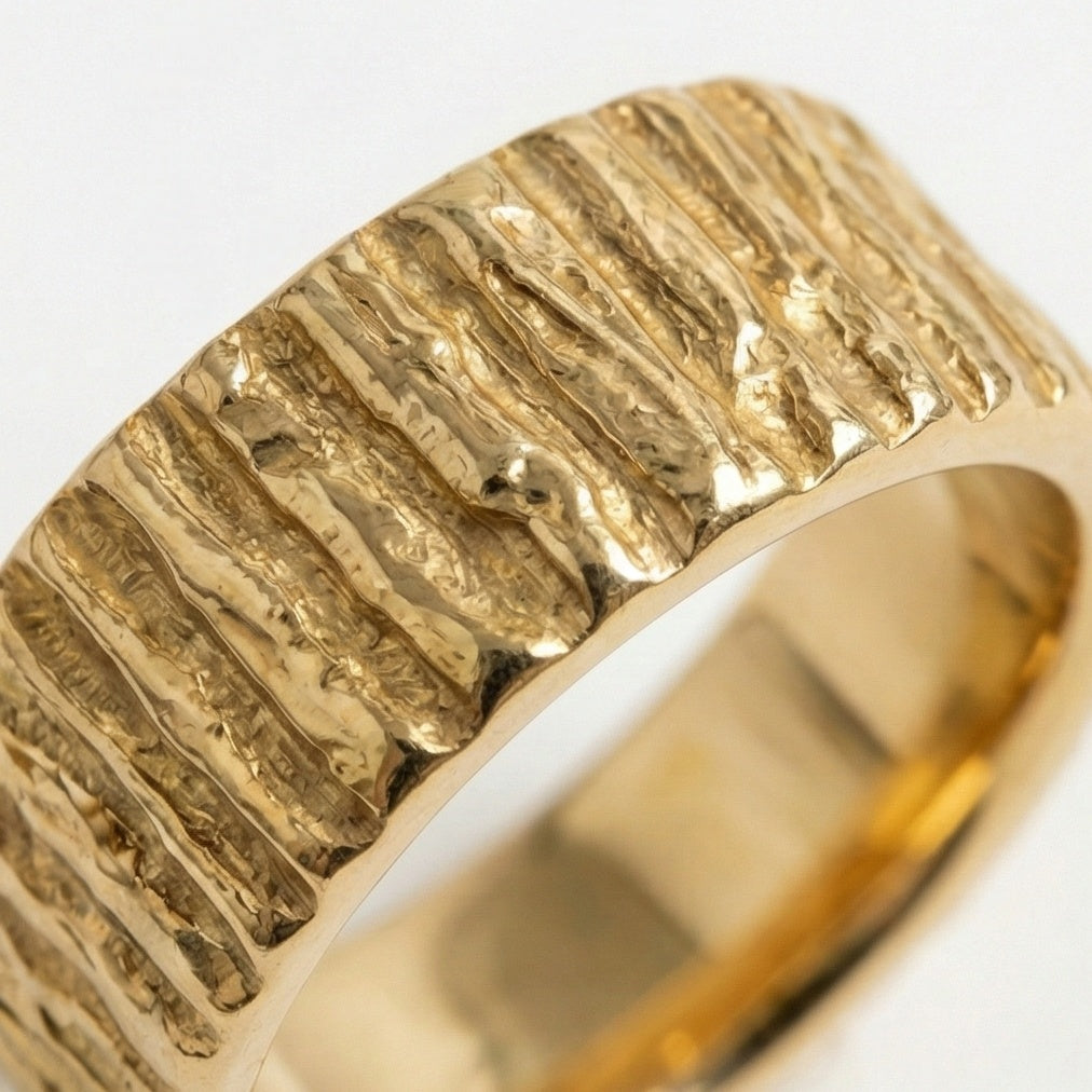 The Sequoia Bark: Wide Bark Band Ring