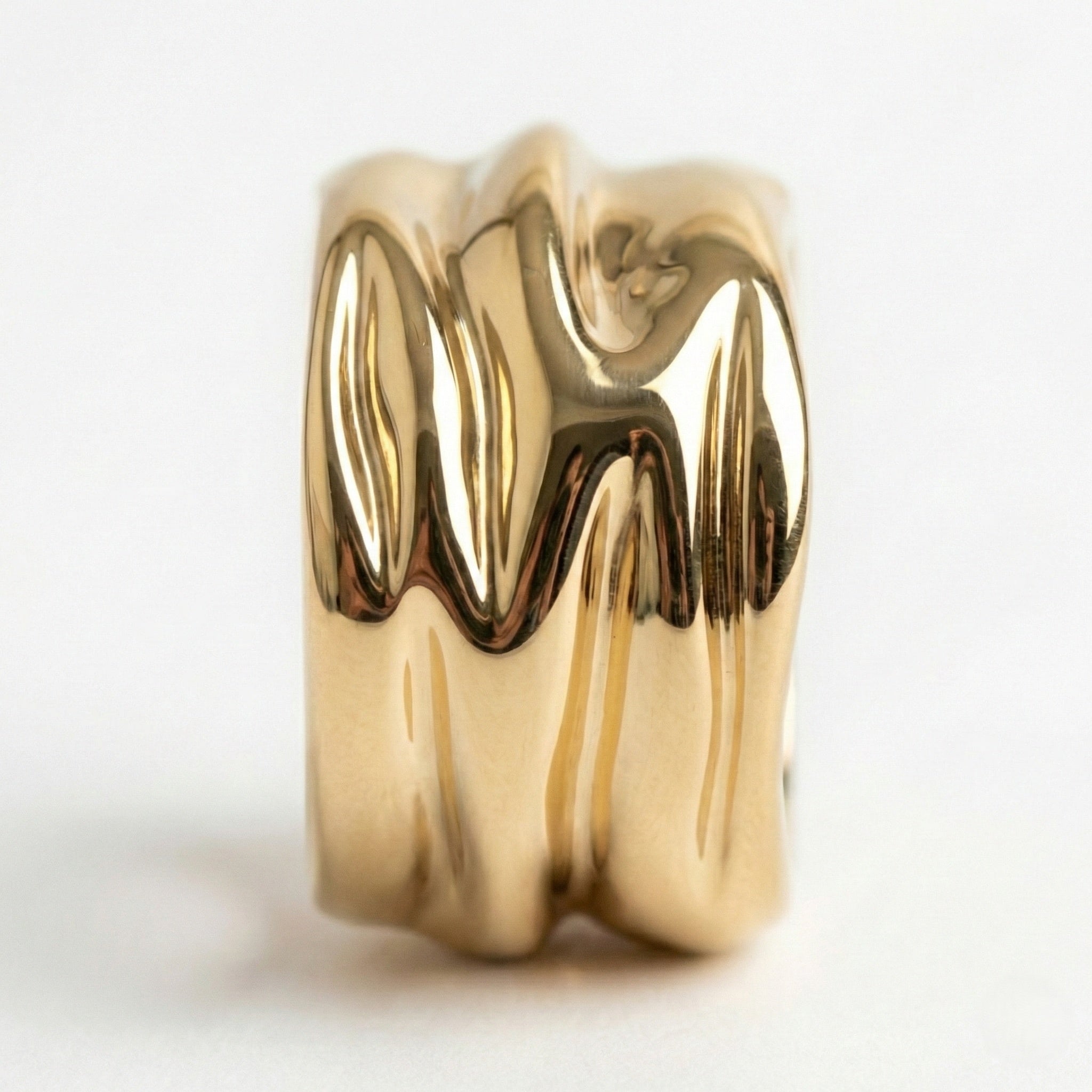 The Molten Tide: Sculptural Wrap Statement Ring