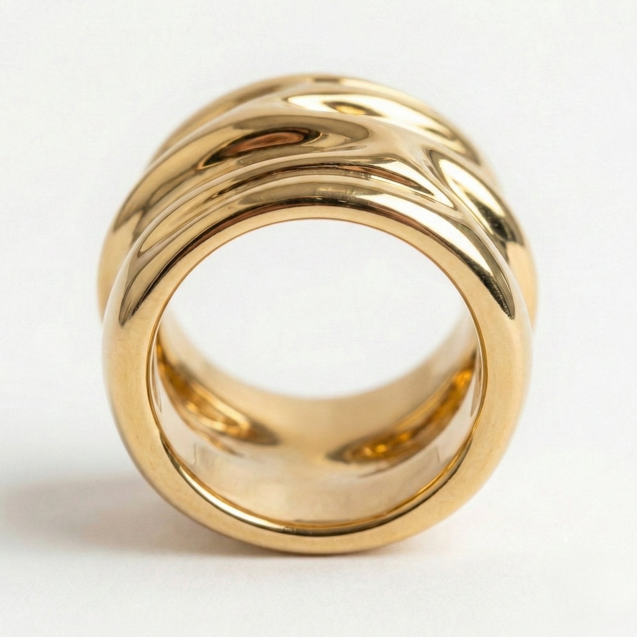 The Molten Tide: Sculptural Wrap Statement Ring