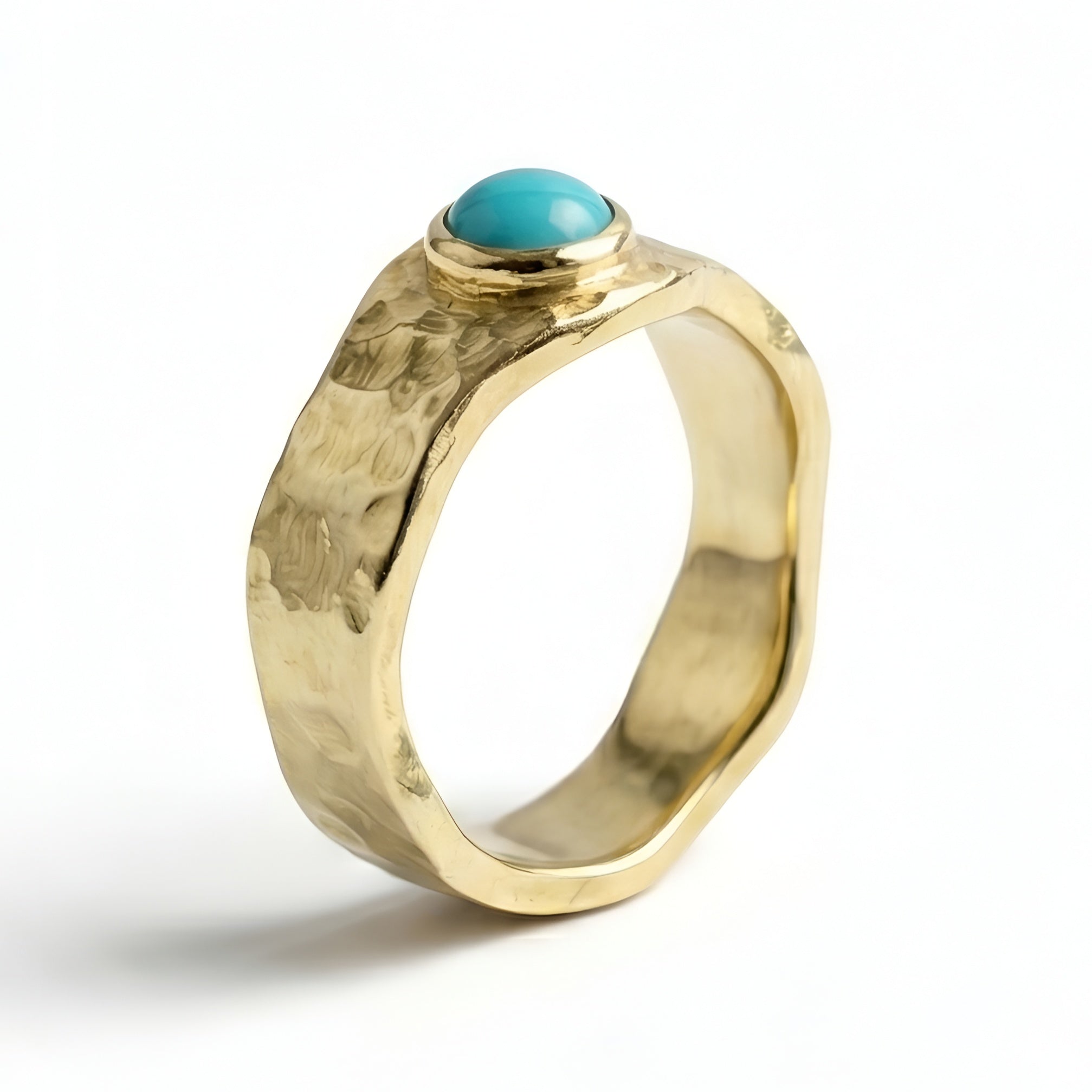 The Sinai Turquoise: Hammered Turquoise Signet Ring