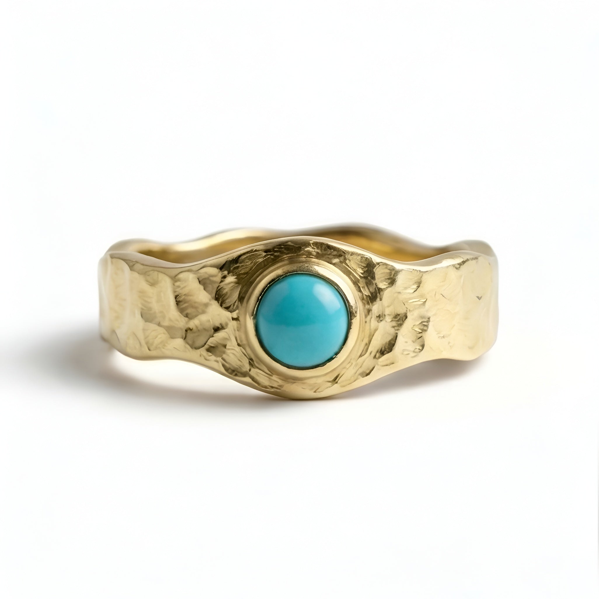 The Sinai Turquoise: Hammered Turquoise Signet Ring
