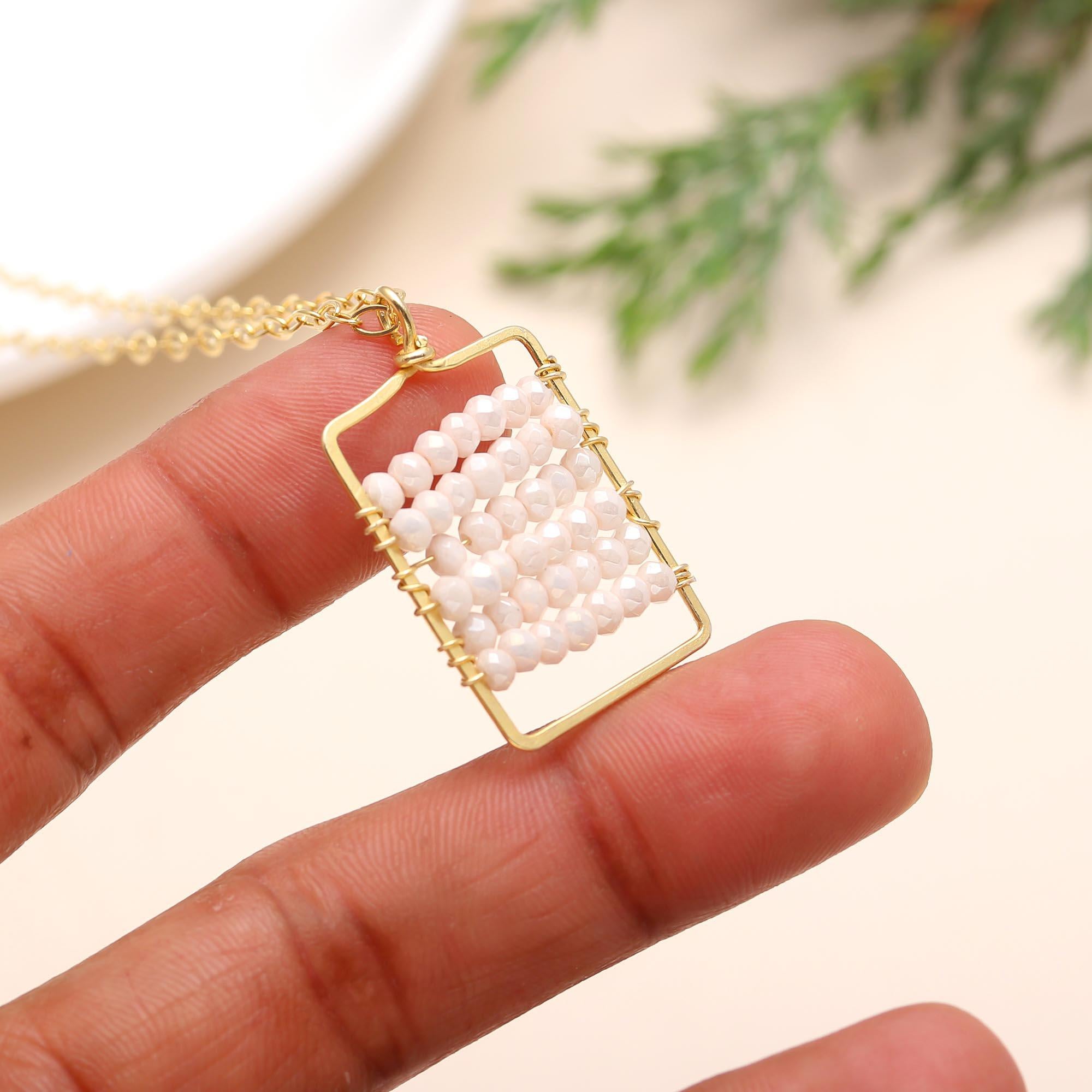 925 Silver Pink Opal Pendant Necklace