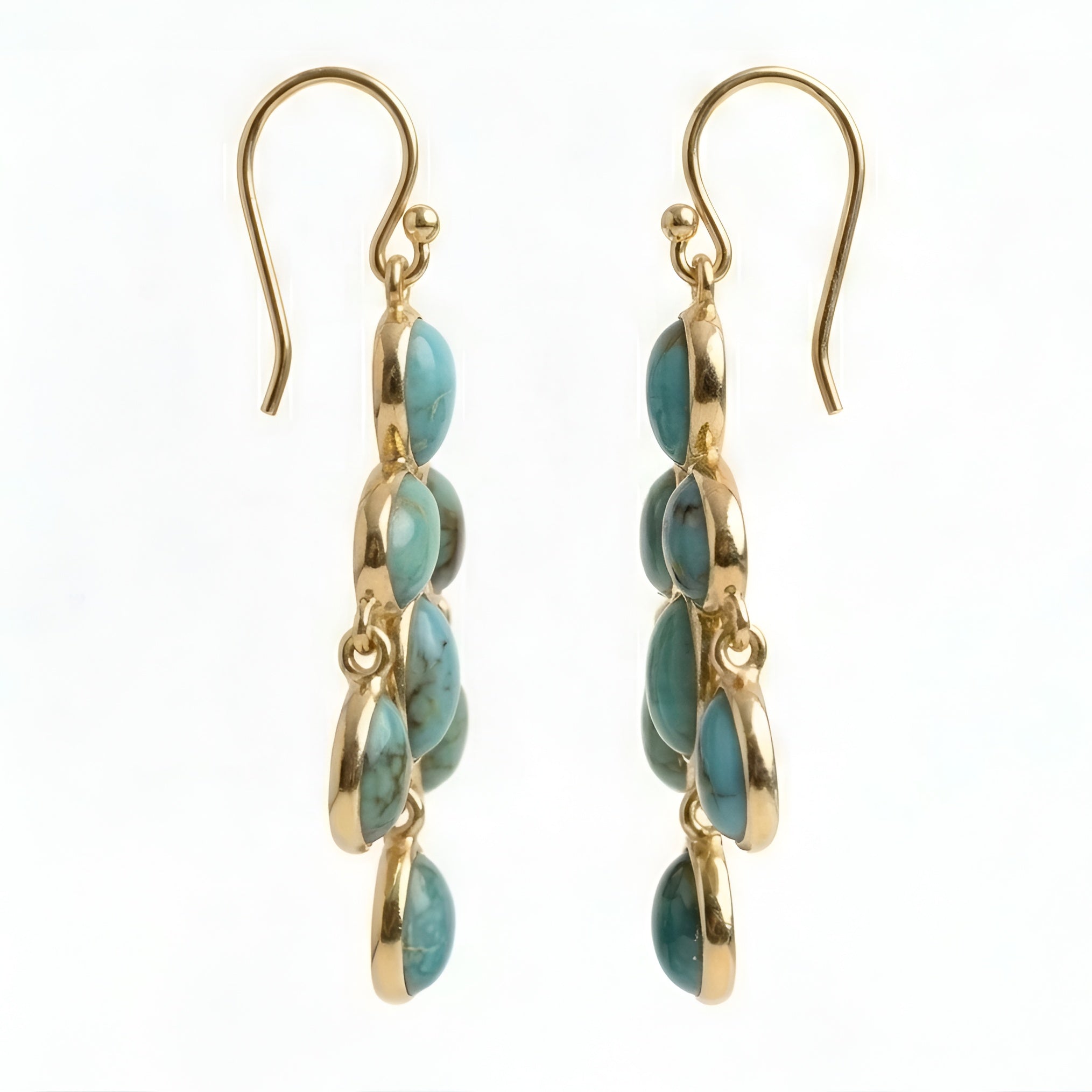 The Santa Fe Chandelier: Turquoise Tiered Cascade Earrings