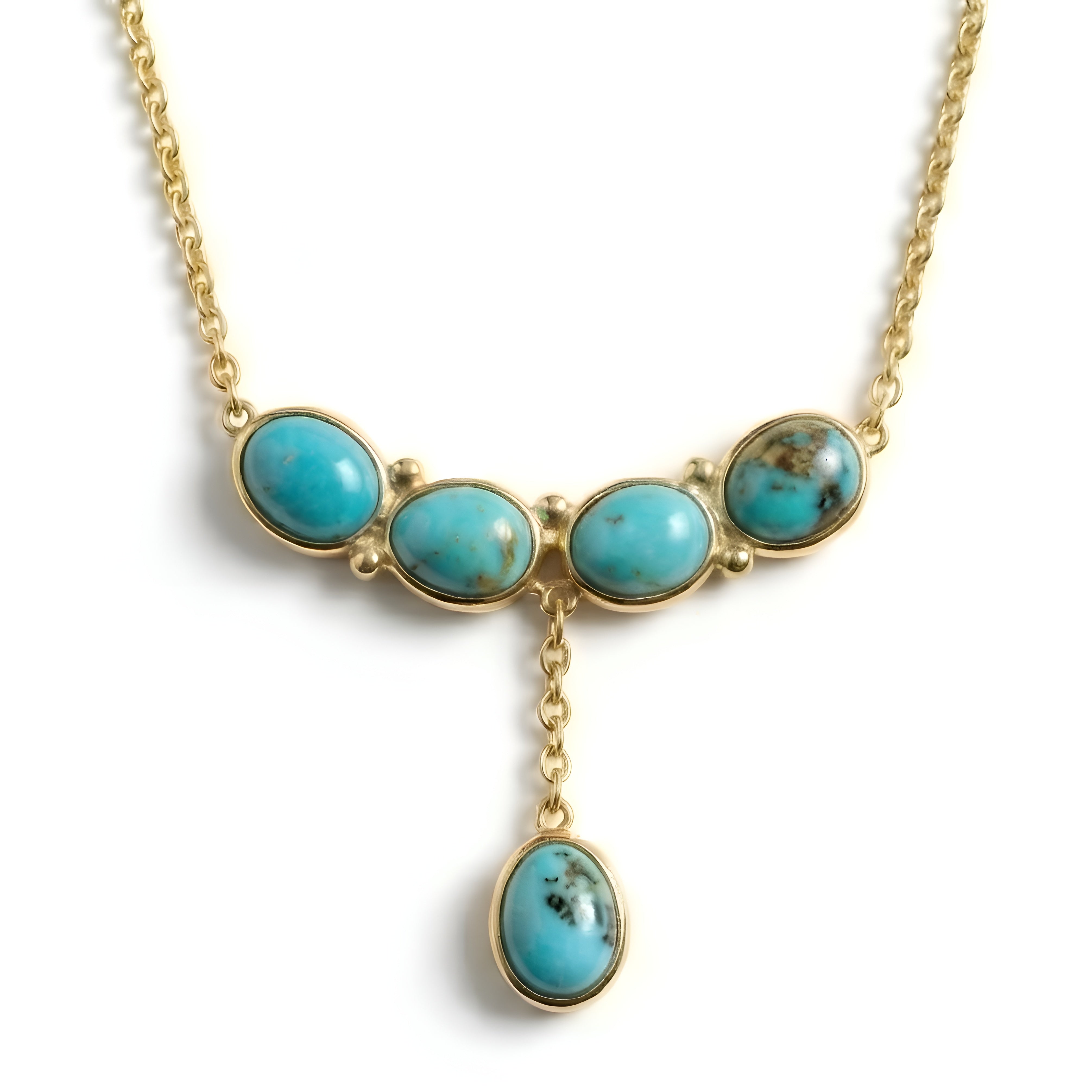 The Sonoran Drift: Turquoise Graduated Drop Necklace