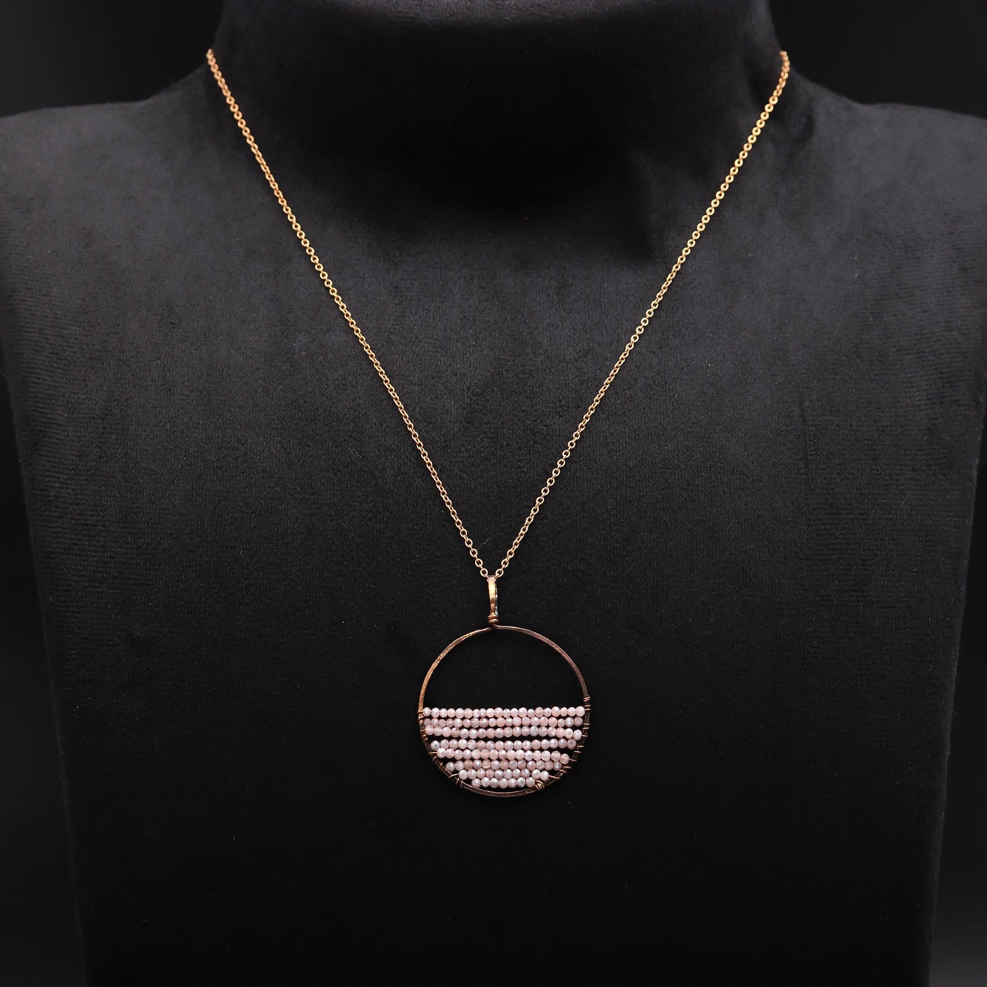 925 Silver Pink Opal Pendant Necklace